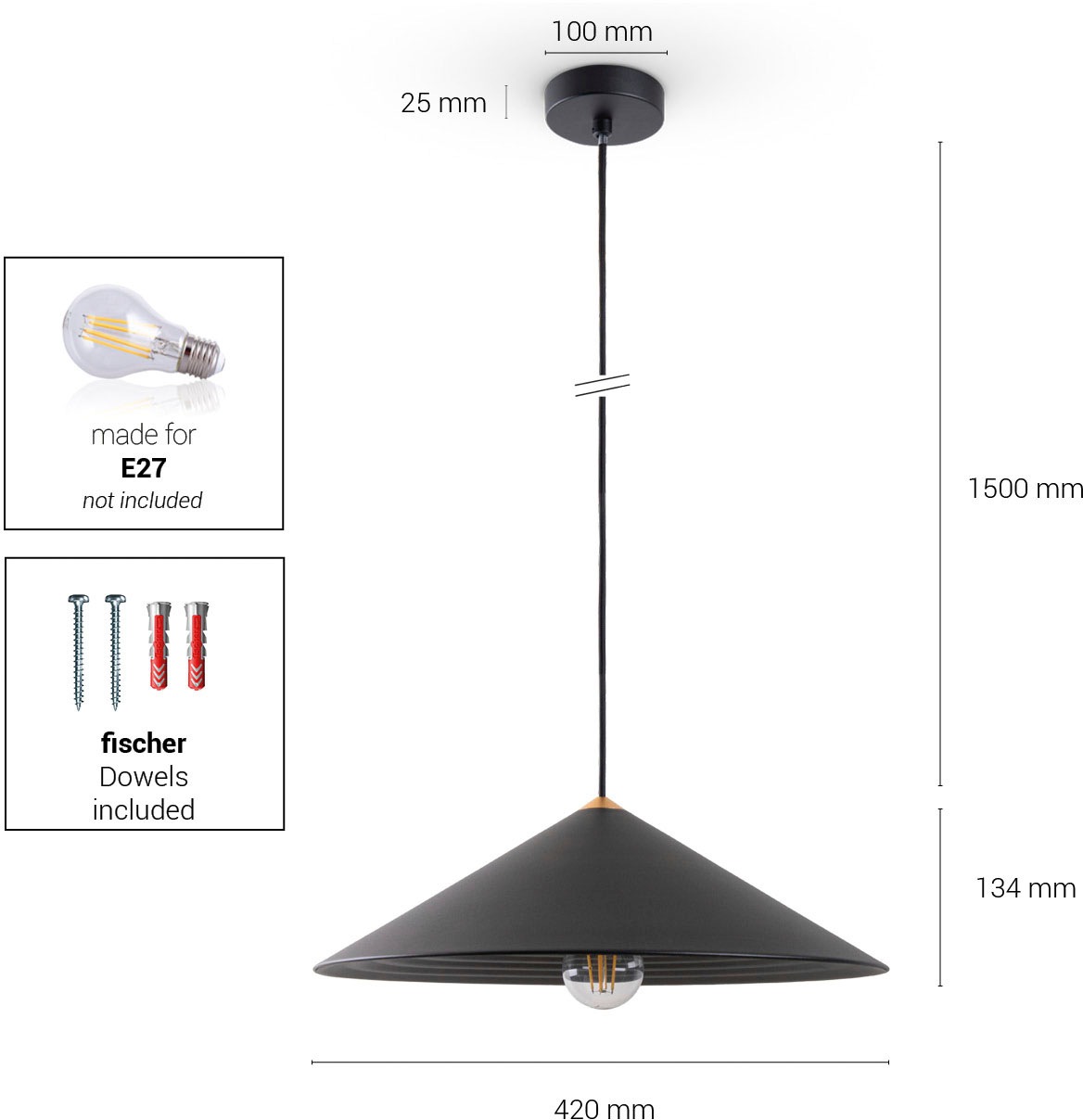 Paco Home Pendelleuchte »ROLLINA«, Leuchtmittel E27 | ohne Leuchtmittel, Pendelleuchte Esszimmer Küchenlampe Metall Industrial Design E27