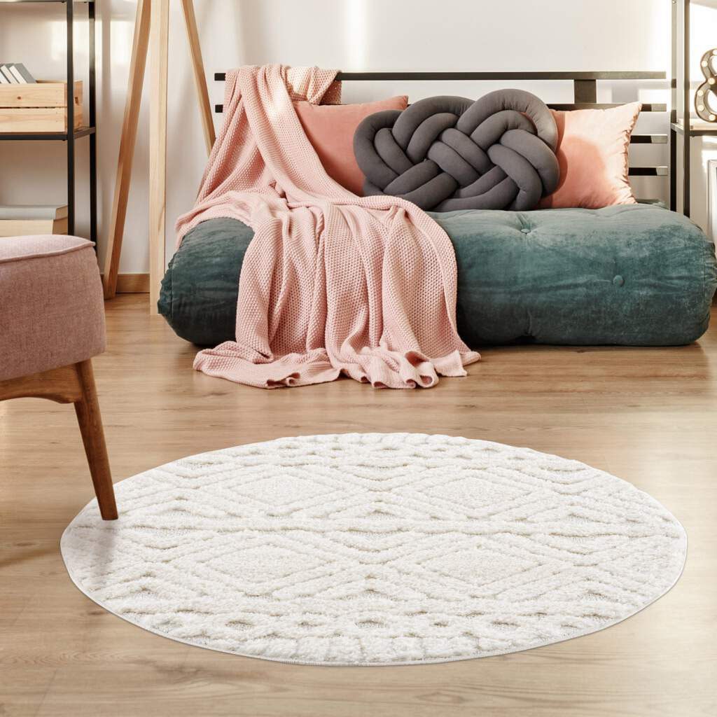 Carpet City Teppich »Focus 3382«, rund, Boho-Teppich, besonders weich, Hoch  Tief Struktur, Wohnzimmer im OTTO Online-Shop | Kurzflor-Teppiche