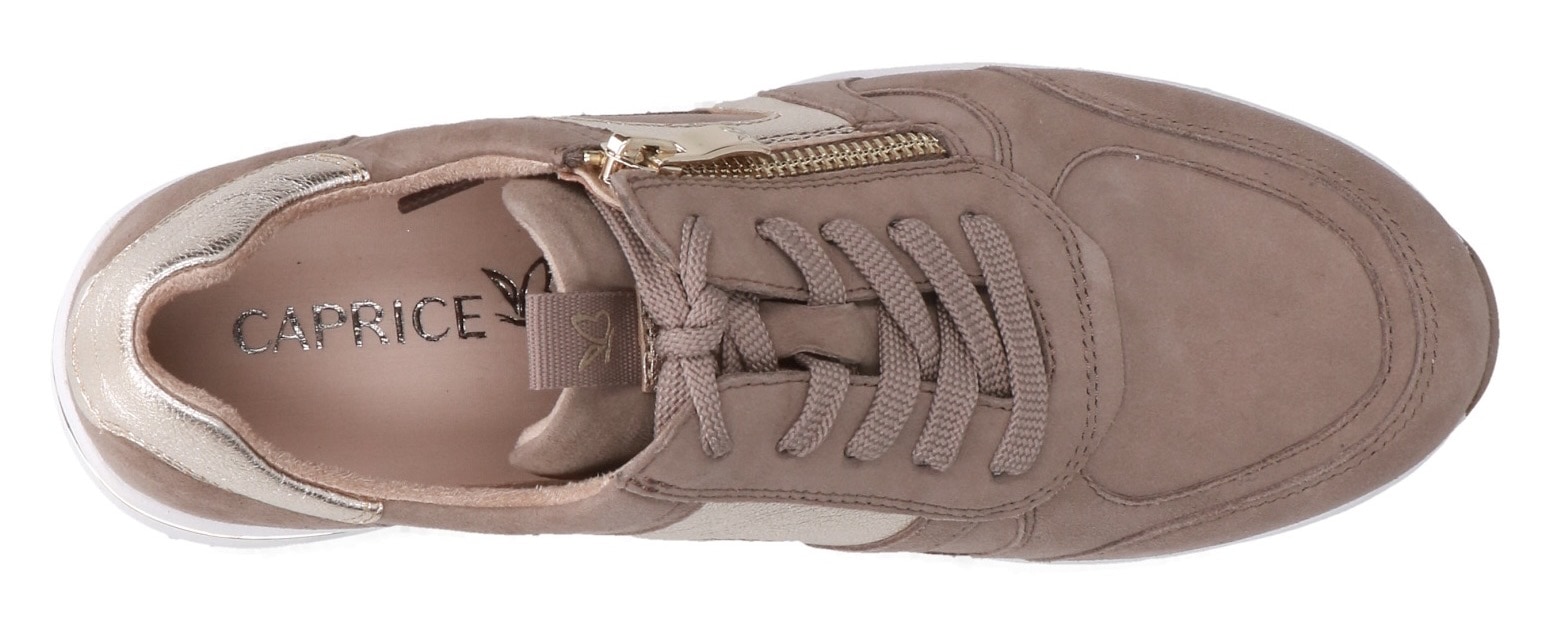 Caprice Keilsneaker, Freizeitschuh, Halbschuh, Schnürschuh mit Kontrastbesatz, Weite H