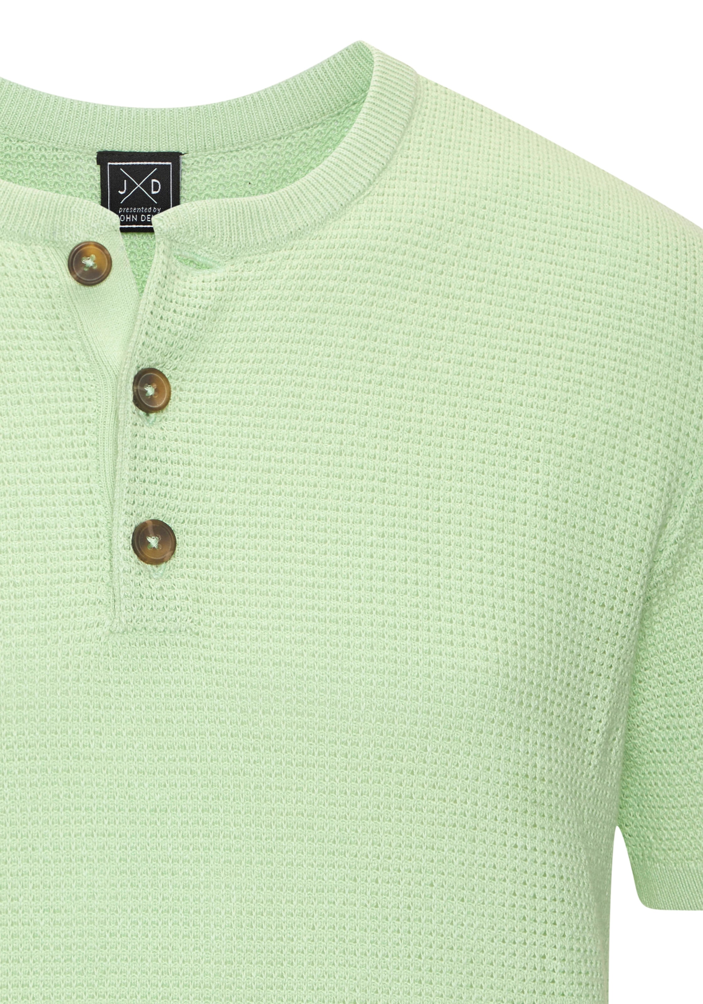 John Devin Henleyshirt »- sommerliches Strickshirt mit modischem Rundhals« Kleine Knopfleiste mit kontrastfarbenen Knöpfen
