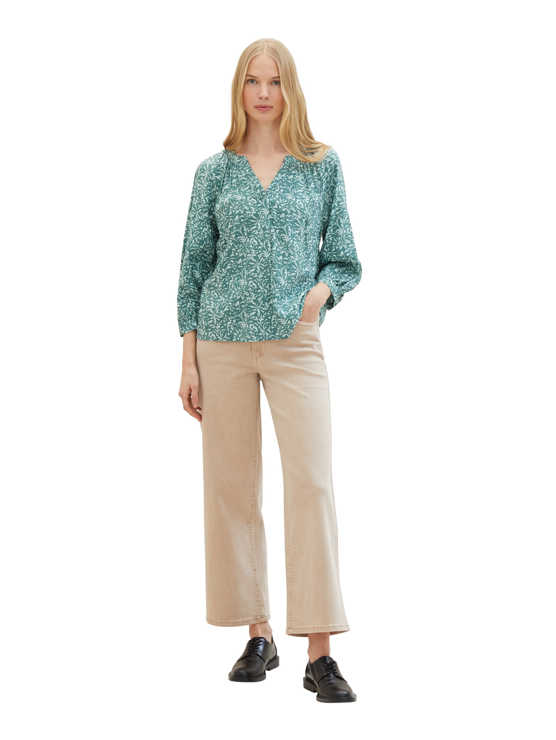 TOM TAILOR Druckbluse, mit Serafino-Kragen