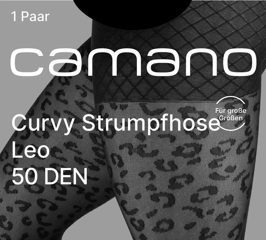 Camano Feinstrumpfhose »fine curvy«, (1 St.), mit dekorativem Musterabschluss