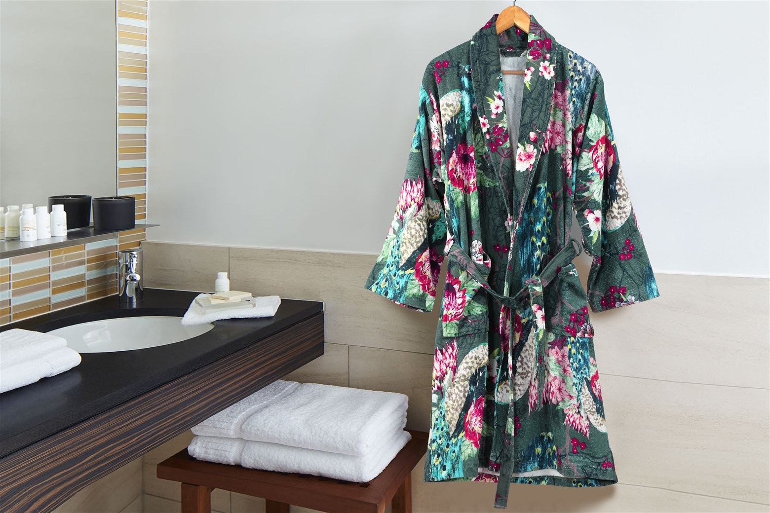 Kenda Sand Bademantel »Blossom 125« 1 Stk. tlg., bequem, Wohlfühlqualität, mit Gürtel