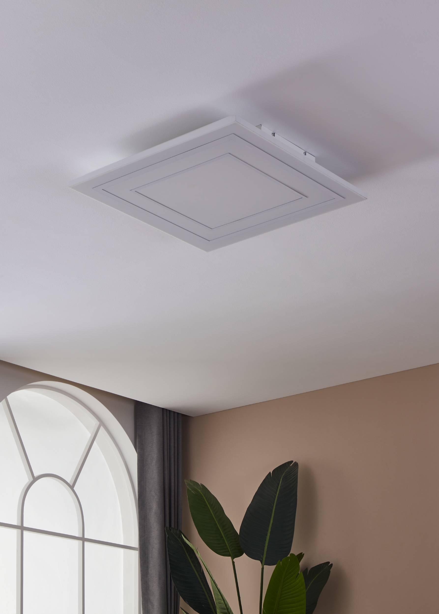 EGLO Deckenleuchte »Albarca Deckenlampe rahmenlos, inkl. Fernbedienung, Deckenleuchte« LED-Modul 1 Stk. Kaltweiß | RGB Wand-/Deckenleuchte - L58,8 x B58,8 x H6,9 cm - weiß - 29W inkl.