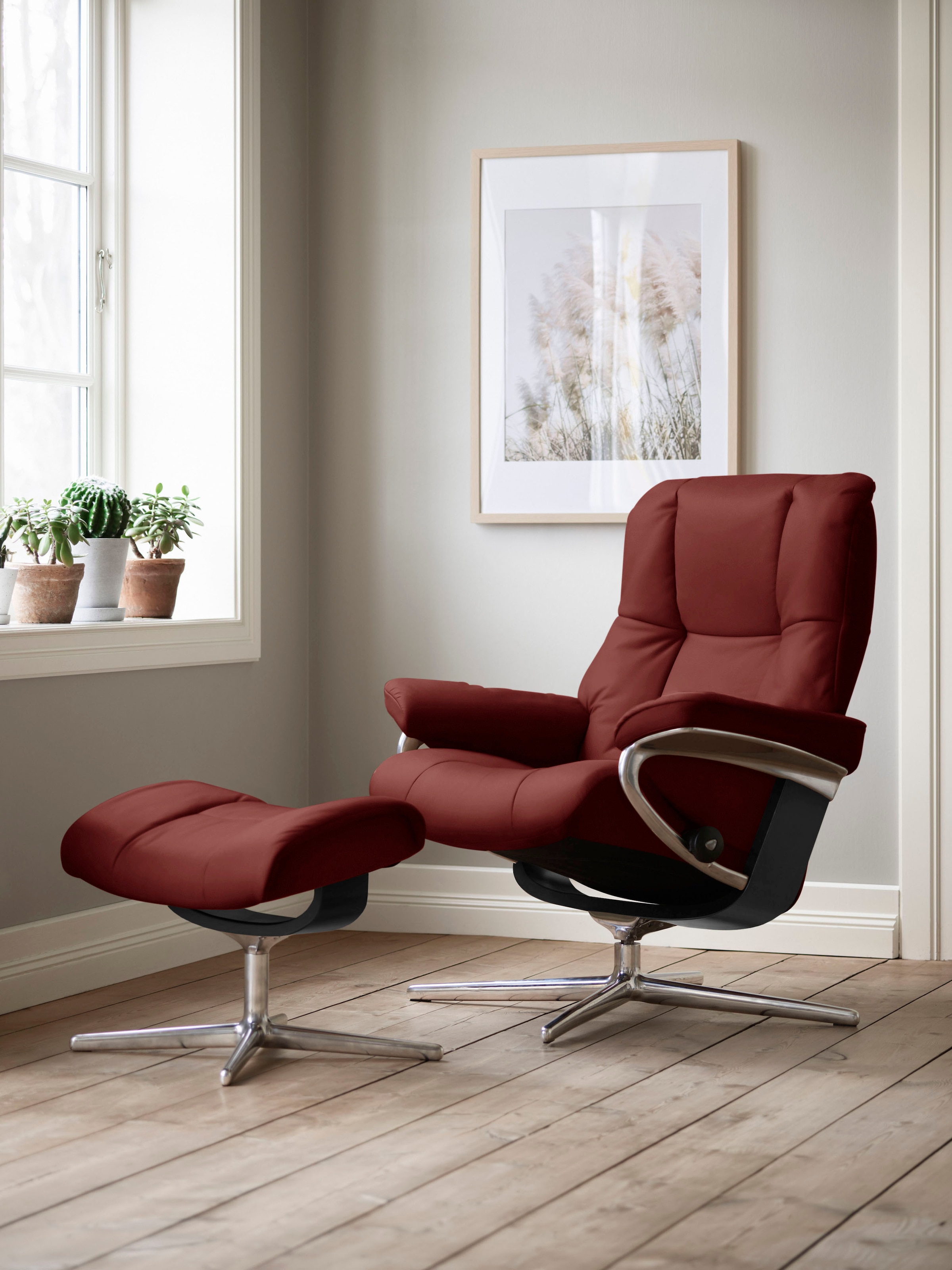 Stressless® Fußhocker »Mayfair« mit Cross Base, Größe S, M & L, Holzakzent Schwarz