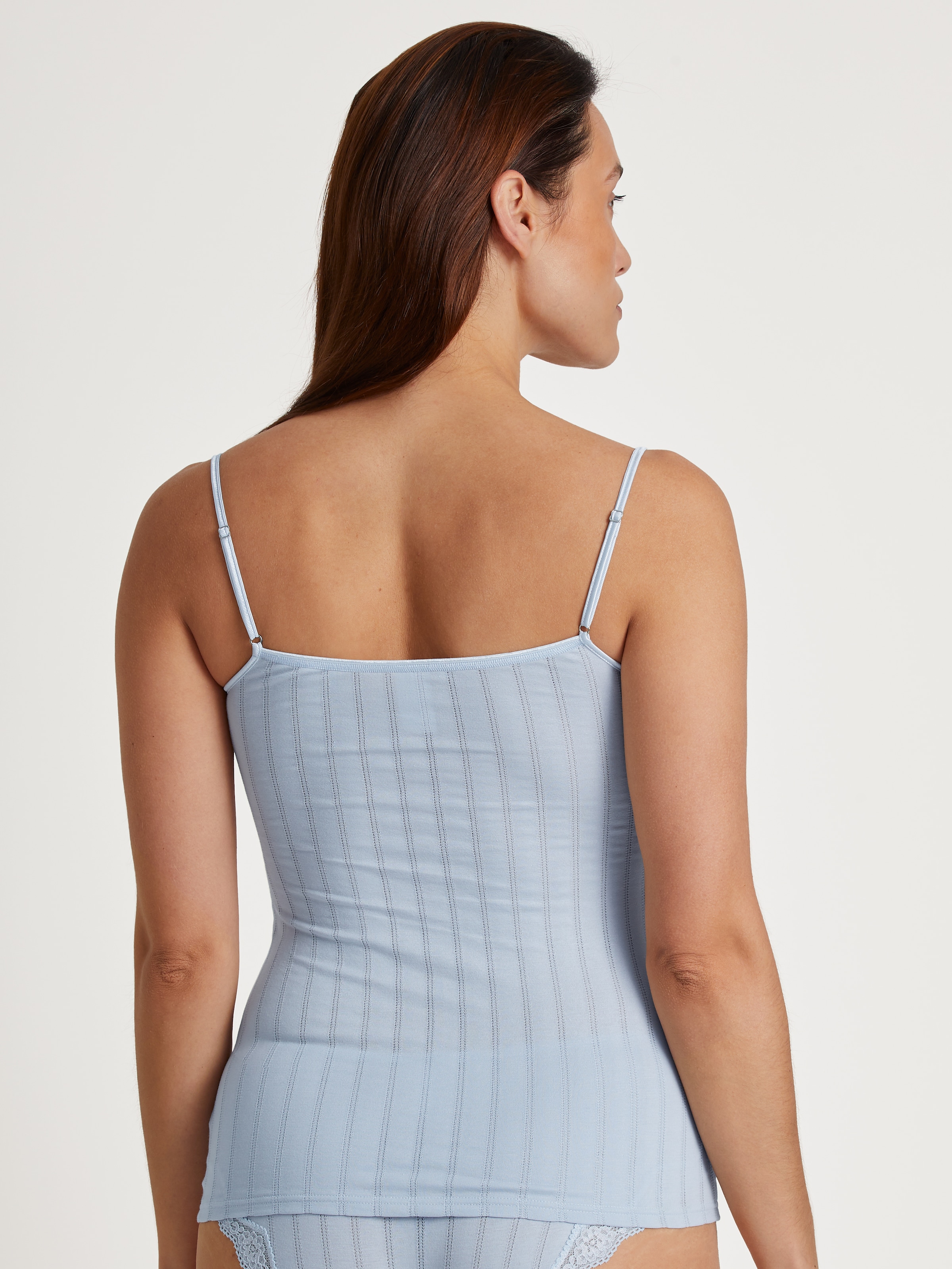 CALIDA Spaghettitop »Etude Toujours« Nadelstreifen-Optik, Spitze, elastisch, weich, Single Jersey Qualität