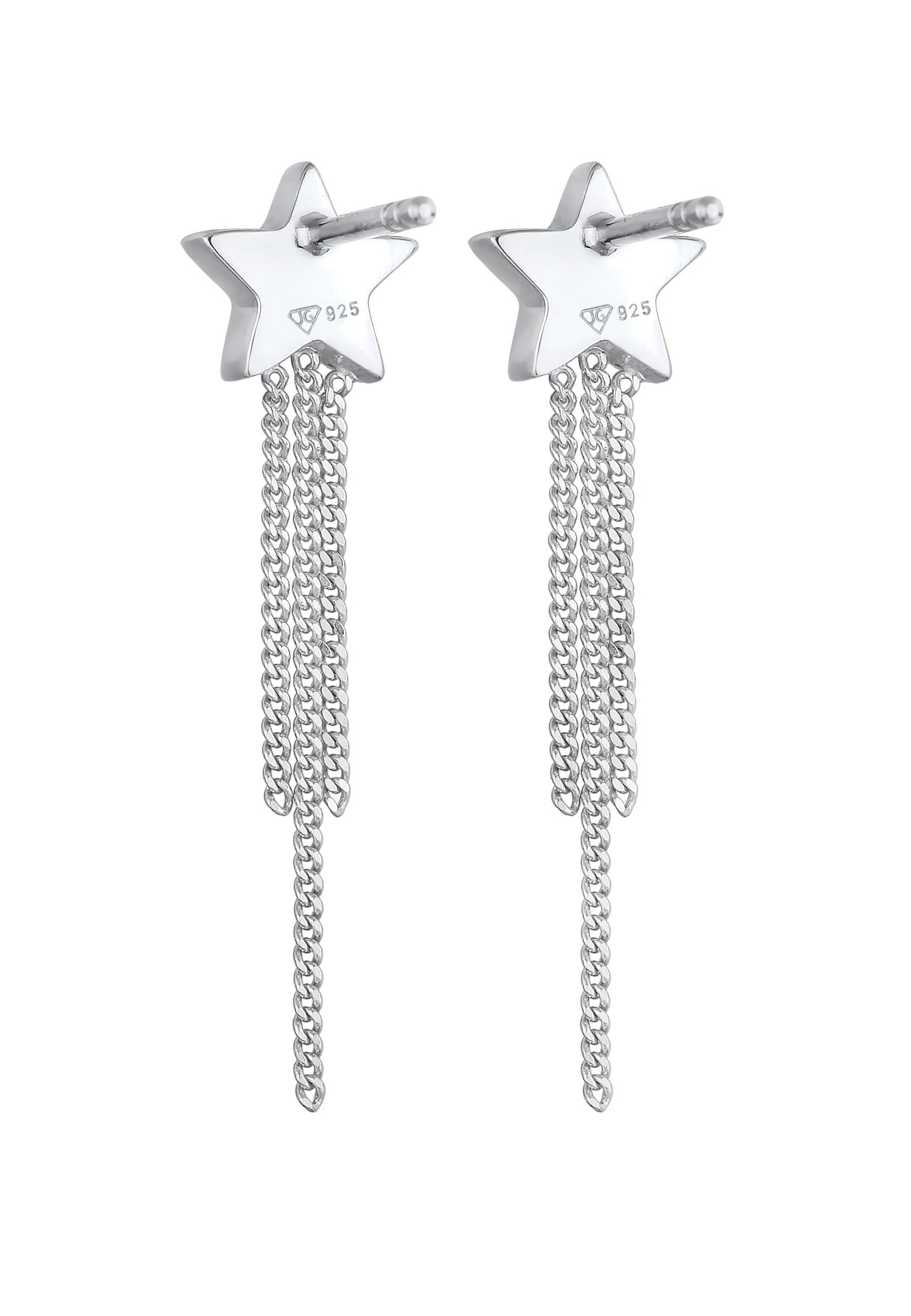 Elli Paar Ohrstecker »Ohrringe Kristall Stern Ketten Look Glamourös 925 Silber«