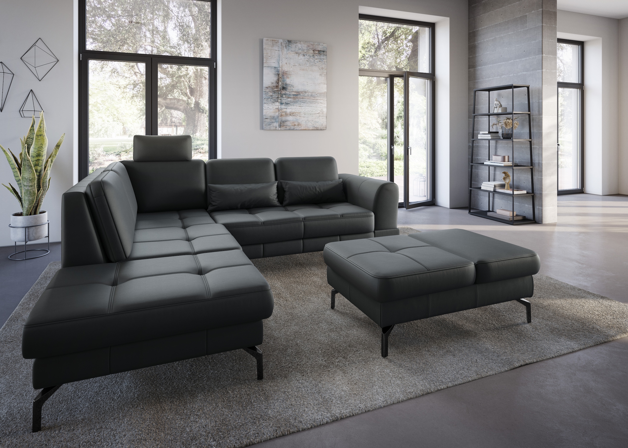 sit&more Hocker »Bendigo« mit Klappfunktion, Bodenfreiheit 15 cm, wahlweise in 2 Fußfarben