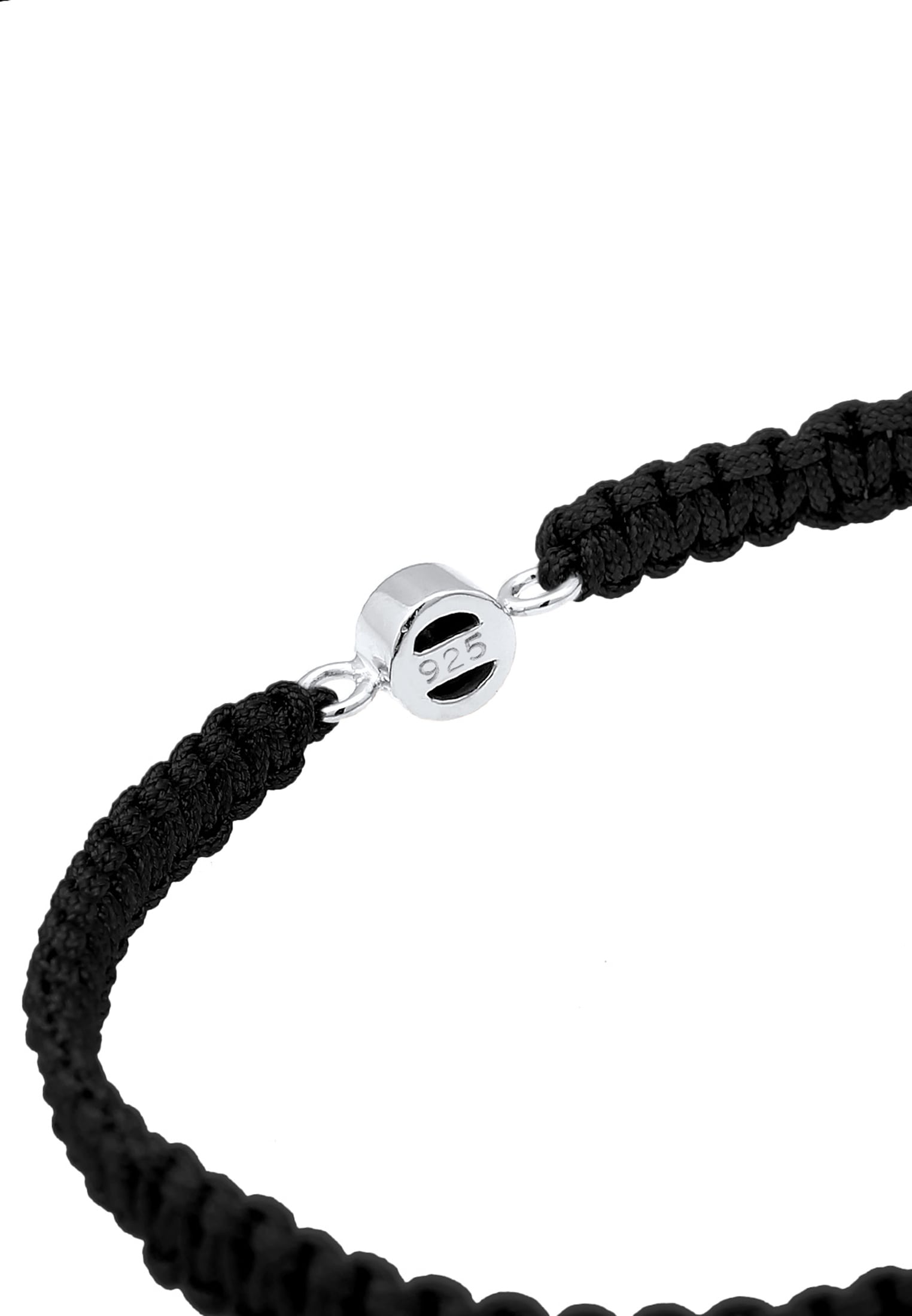 Elli Armkette »Armband Nylonband Glas Kristalle Weiß 925 Sterling Silber«