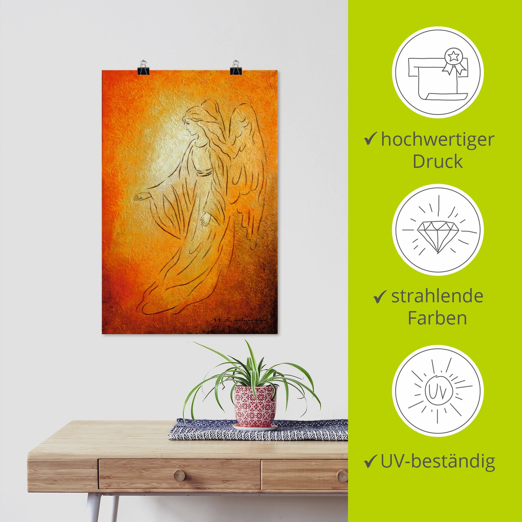 Artland Wandbild »Engel der Heilung - Engelkunst«, Religion, (1 St.), als Alubild, Outdoorbild, Leinwandbild, Poster, Wandaufkleber