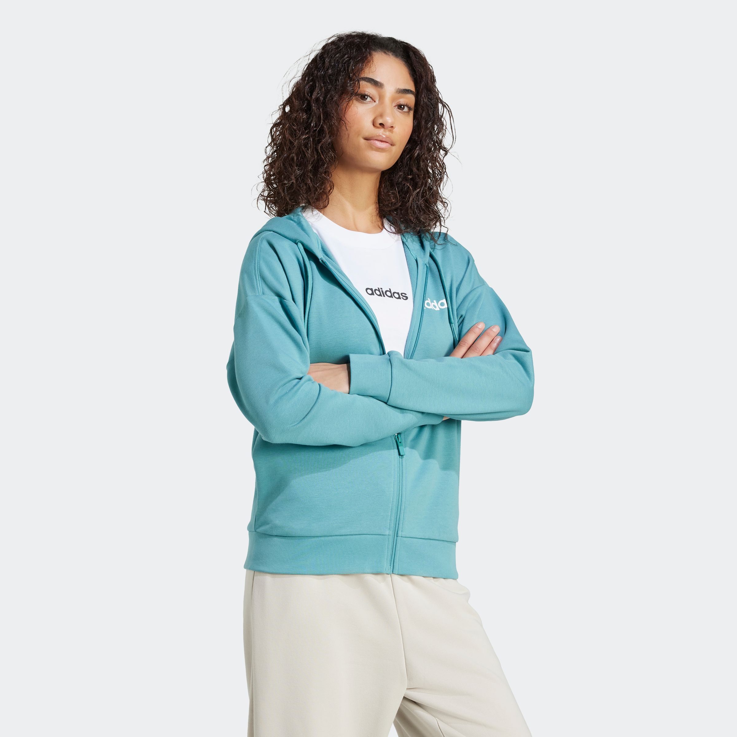 adidas Sportswear Kapuzensweatshirt »W LIN FT FZ HD«