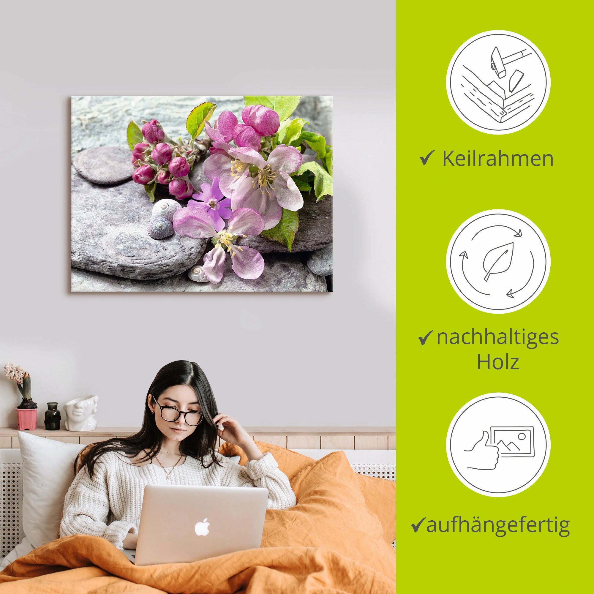 Artland Wandbild »Apfelblüten«, Blumen, (1 St.), als Leinwandbild, Poster, Wandaufkleber in verschied. Größen