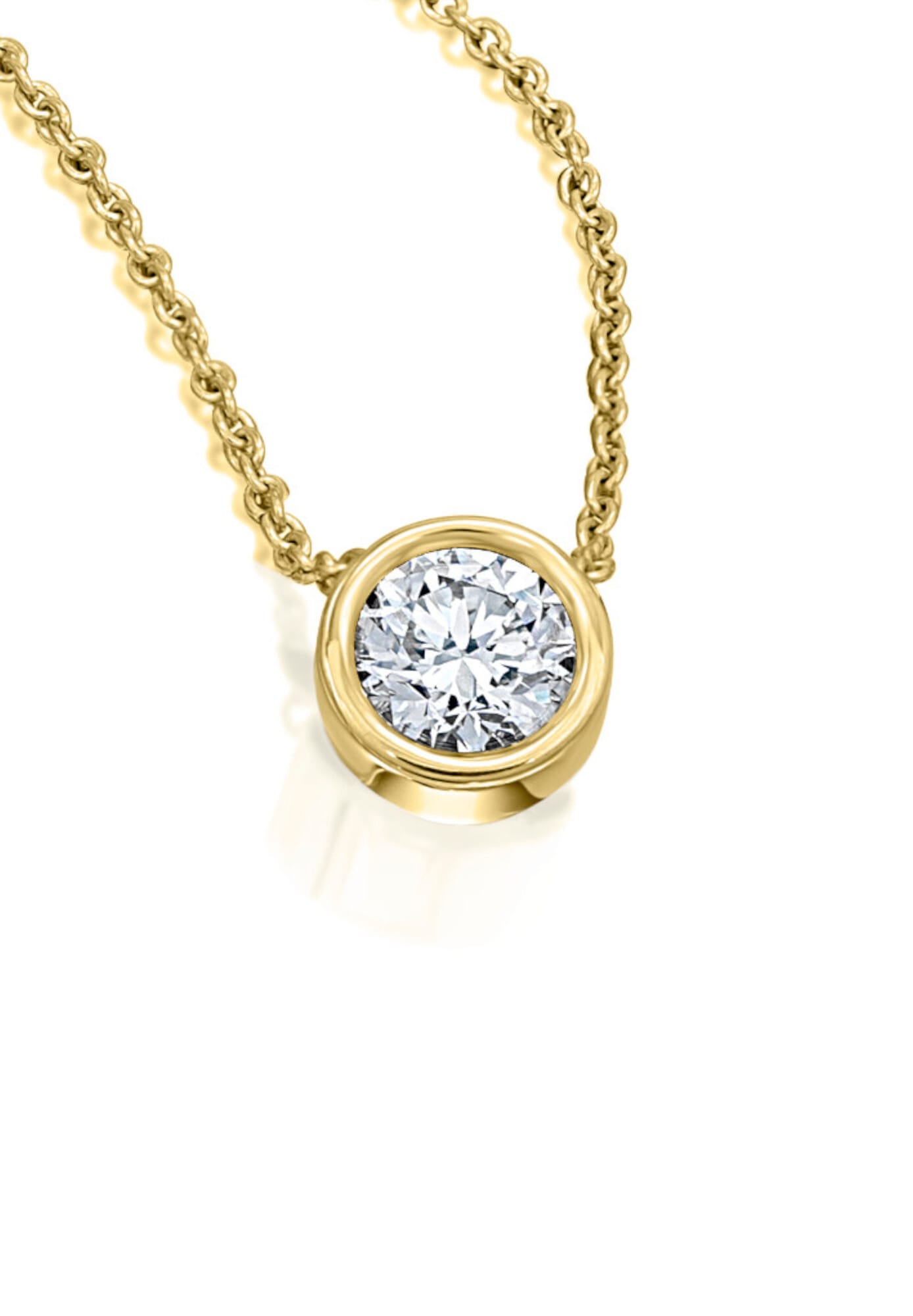 Goldkette »0.15 ct Diamant Brillant Zarge Halskette aus 585 Gelbgold  45 cm Ø 5 mm«