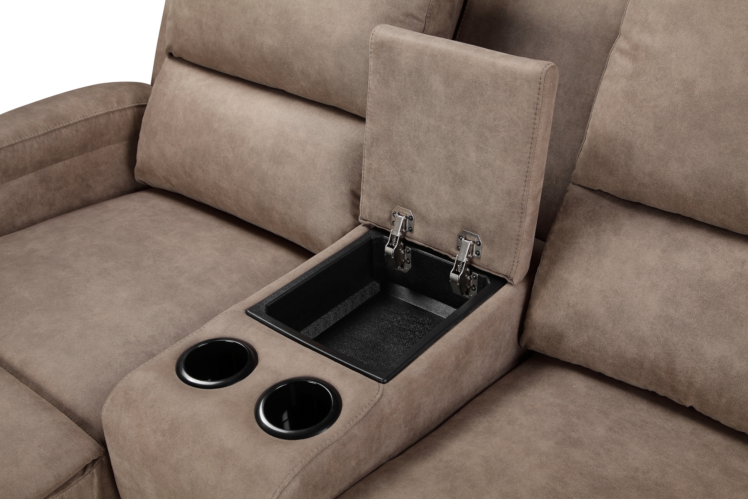 Home affaire Ecksofa »NAPORI Multimediasofa, 3er Kinosessel XXL, L-Form, 3 Bezugsstoffe«, Kinosofa mit Relaxfunktion, Getränkehalter, Staufach und Staukasten