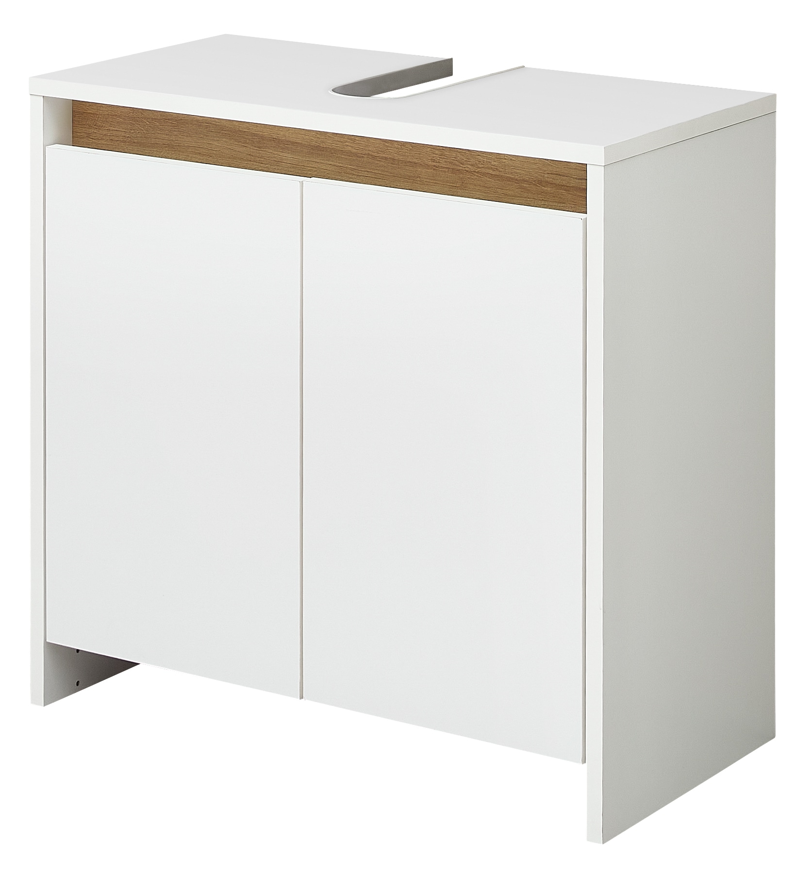 Saphir Badmöbel-Set »Quickset 100, Waschbeckenunterschrank mit Spiegelschrank«, (5 St.), Badezimmer-Set mit Unterschrank, Hängeschrank und Midischrank in Weiß