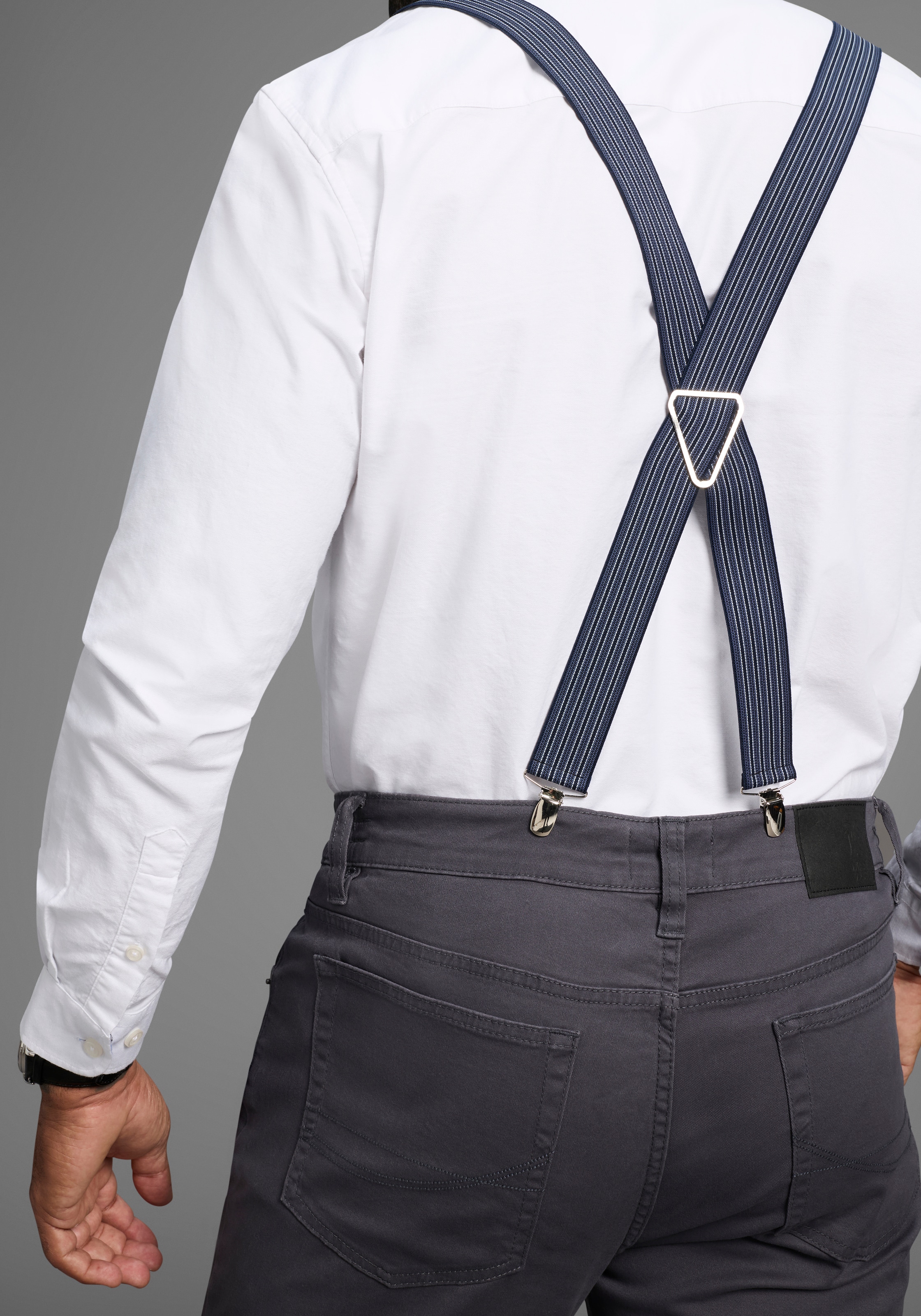 Man's World Hosenträger, in bequemer Breite & extra Länge bis 130cm - NEW - im Streifendesign