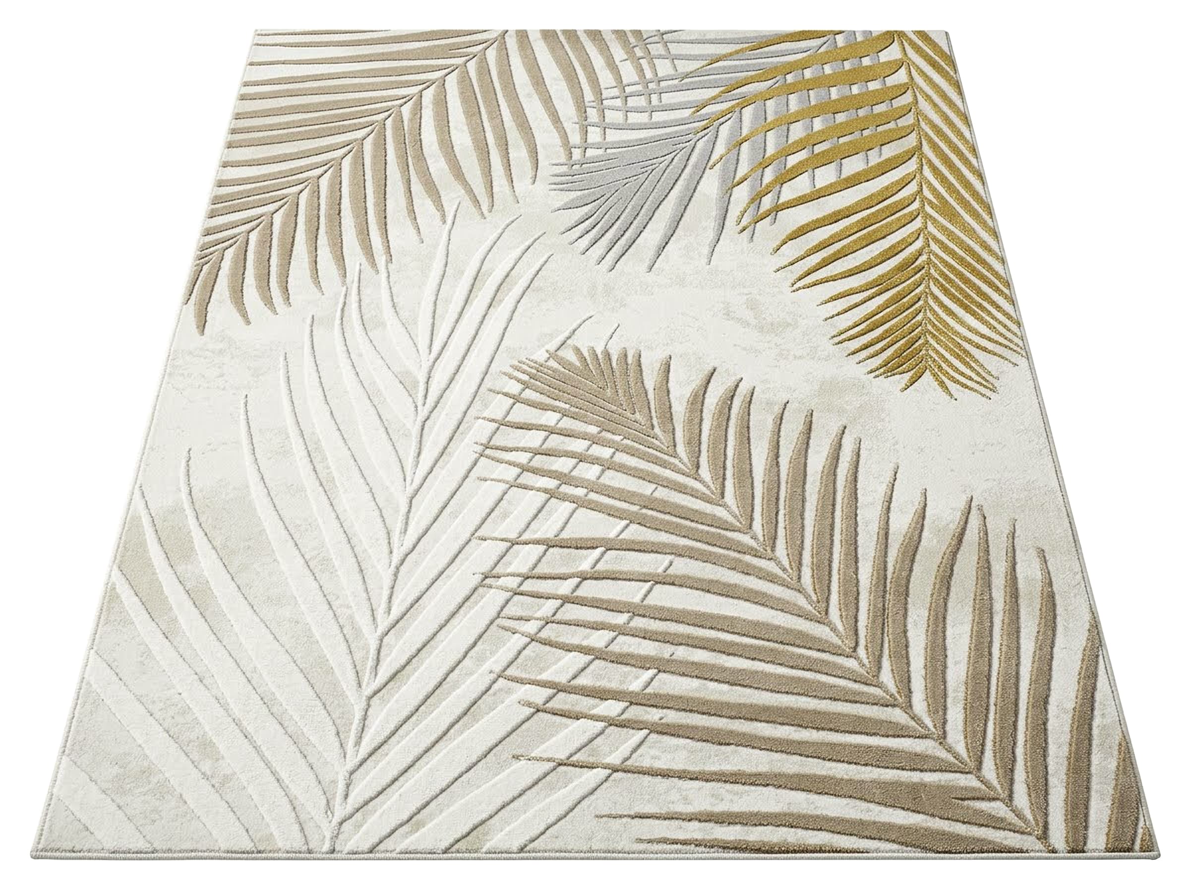 OTTO home Teppich »Luvvi« rechteckig 8 mm Höhe Kurzflor, modernes Blätter Design, Hoch-Tief-Struktur, Wohnzimmer