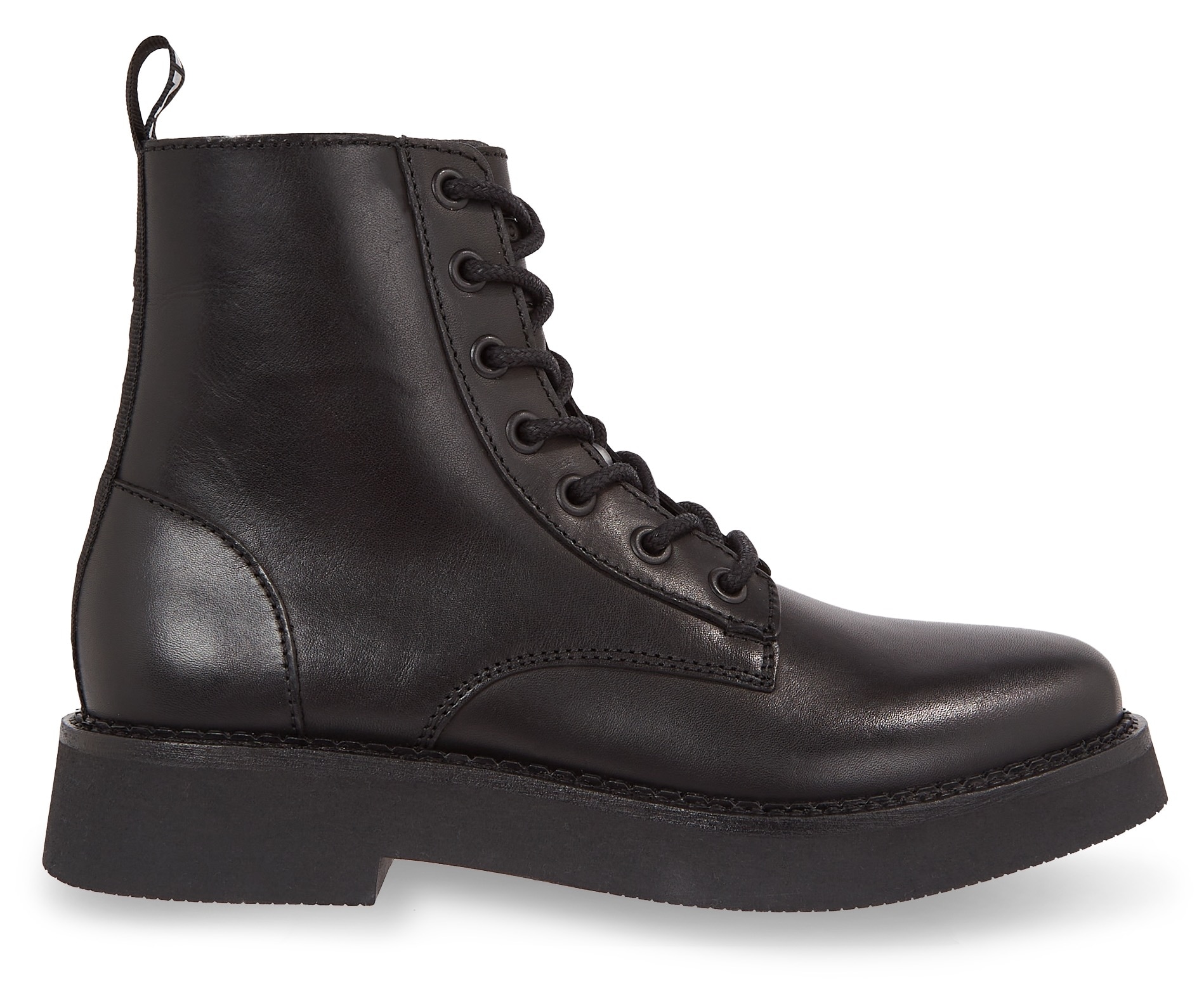 Tommy Jeans Schnürboots »TJW LACE UP FLAT BOOT«, mit Logo an der Anziehlasche