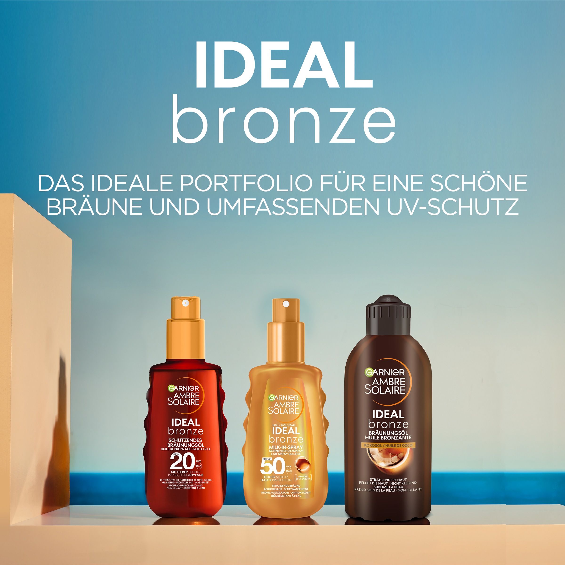 GARNIER Sonnenschutzöl »AMBRE SOLAIR TIEFBRAUN SONNENÖL« für den Körper, mit leichter und schnell einziehender Formel