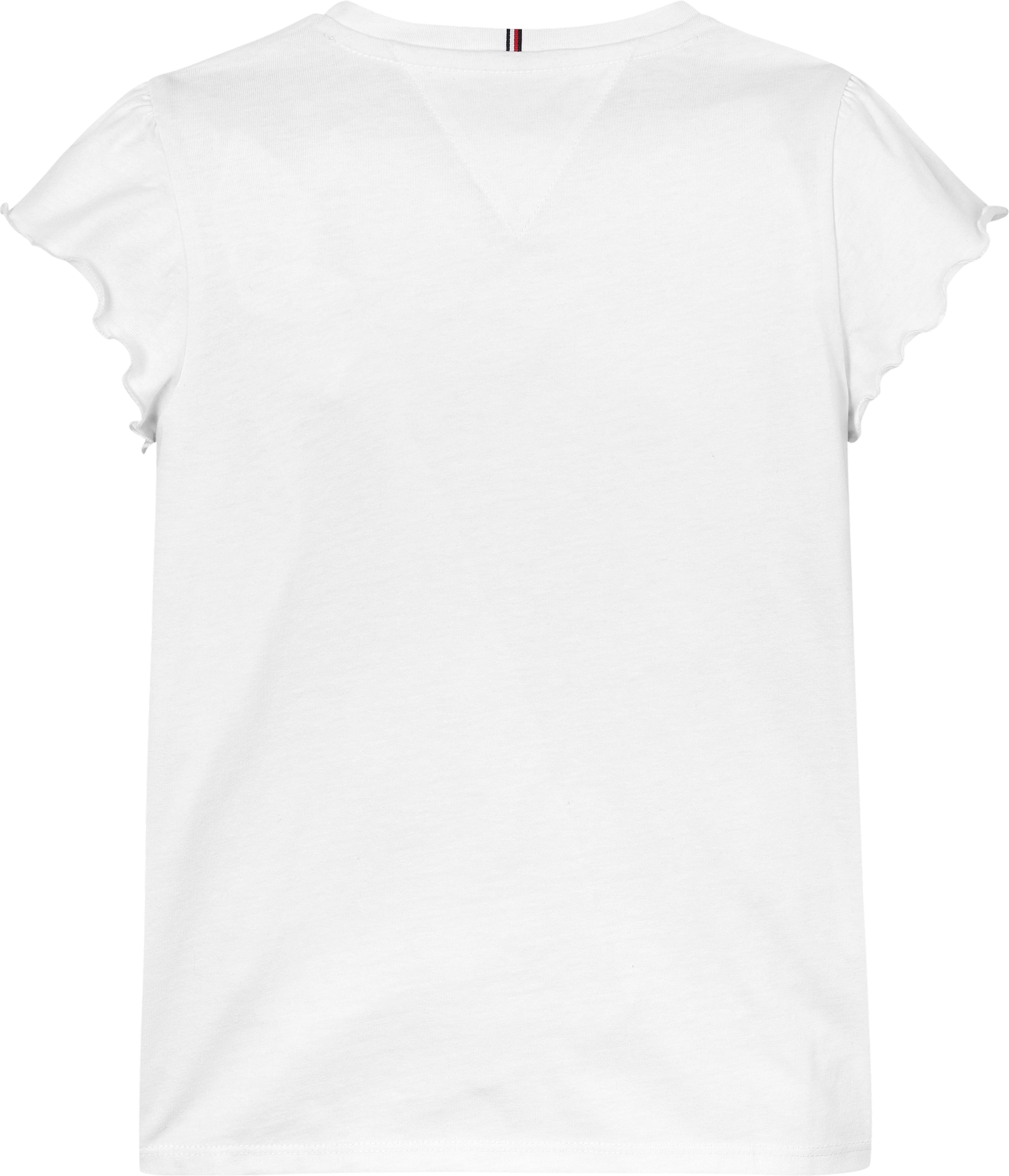 Tommy Hilfiger T-Shirt »ESSENTIAL RUFFLE SLEEVE TOP«, mit gewelltem Ärmelabschluss