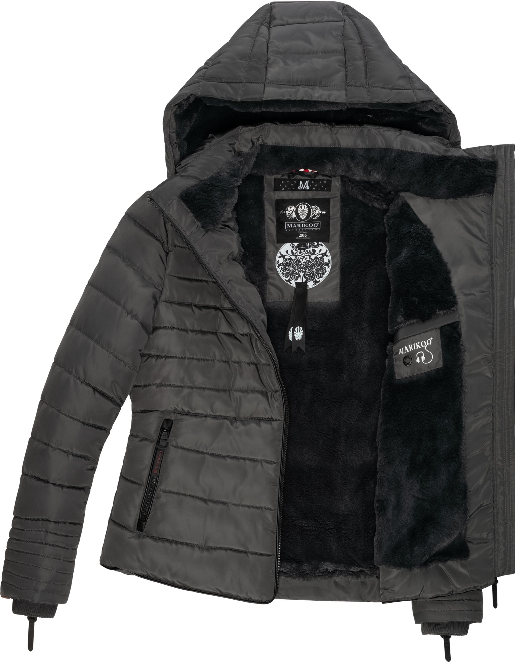 Marikoo Winterjacke »Winterjacke Amber« mit Kapuze stylische Steppjacke mit Teddyfutter