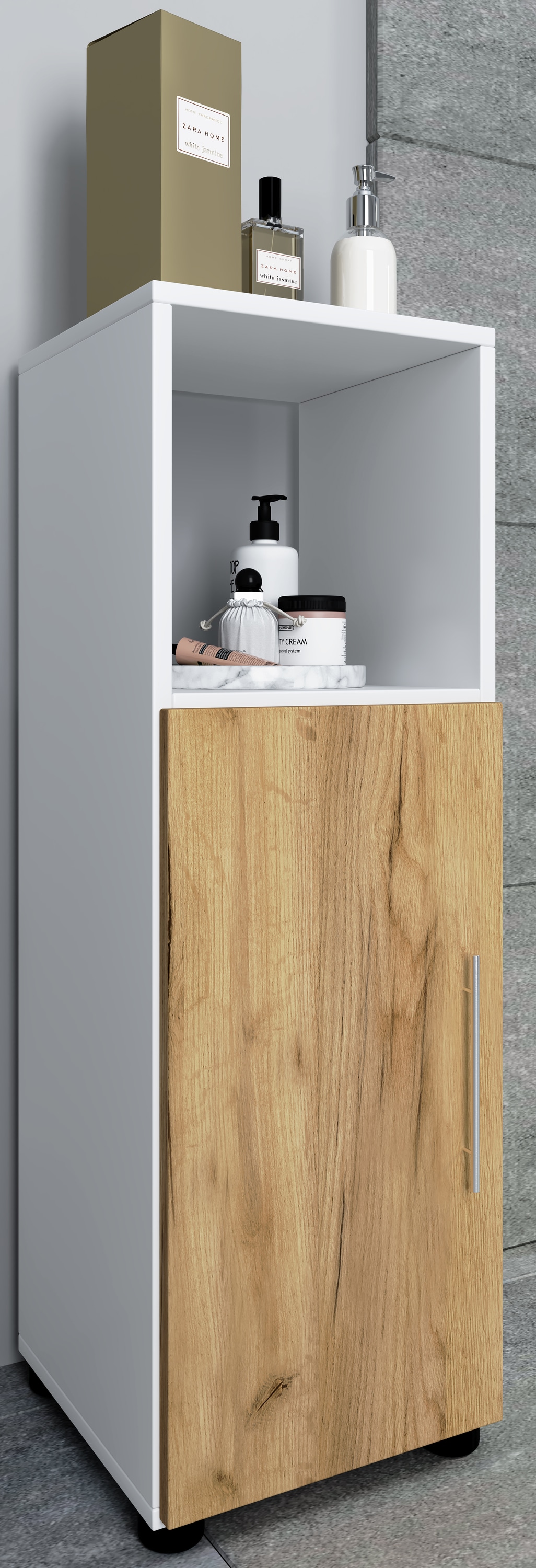 VCM Midischrank »Holz Badmöbel Midischrank Badschrank Bad Flandu« 1 Stk. tlg.