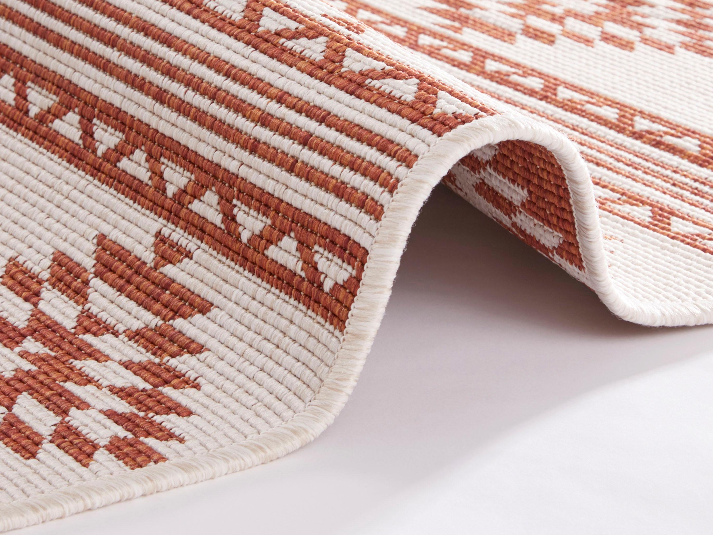freundin Home Collection Teppich »Maple«, rechteckig, 5 mm Höhe, Flachgewebe Wendbar, Rauten Design, Pflegeleicht