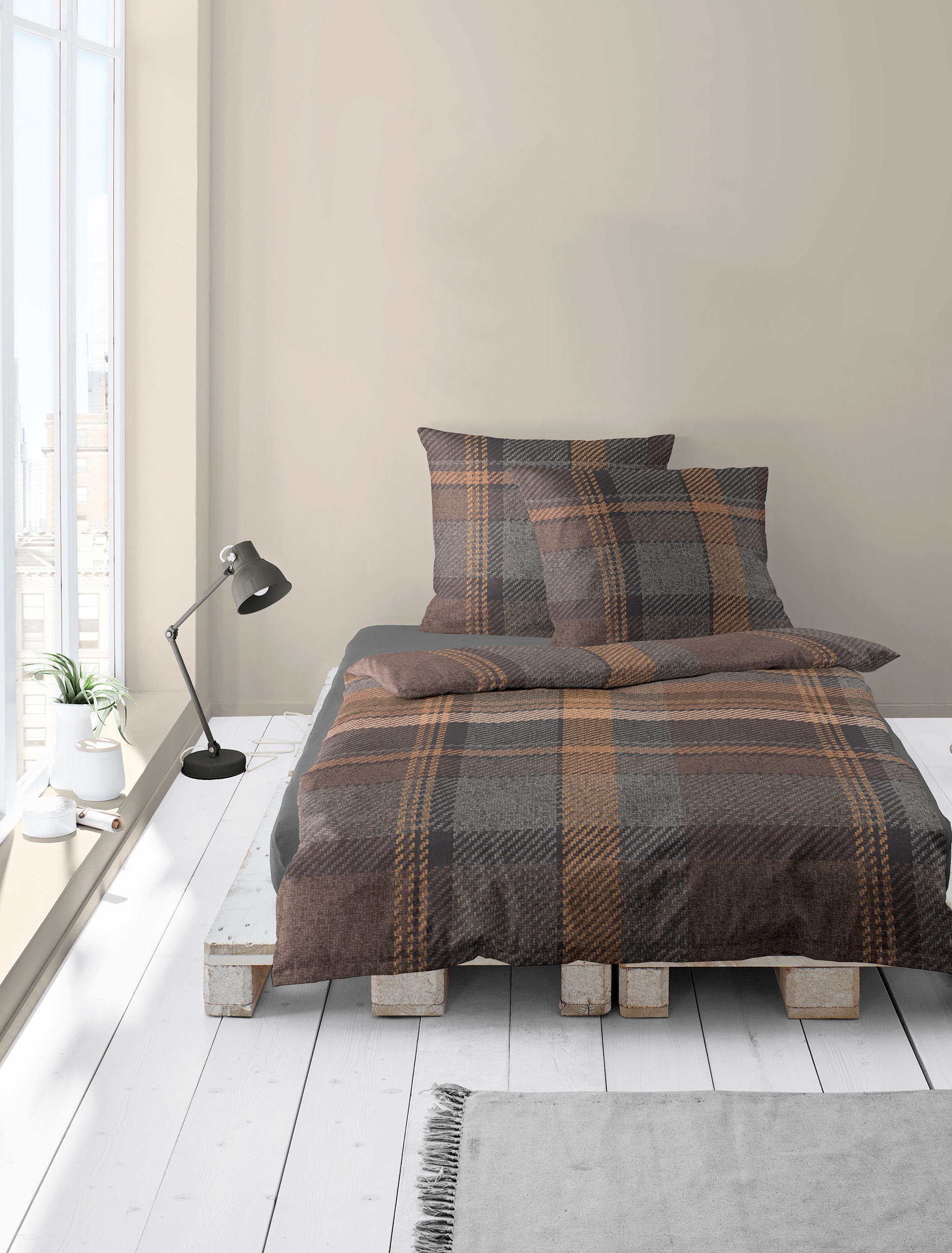 BIERBAUM Bettwäsche »4046« 2 Stk. in Renforcé und Biber aus 100% Baumwolle, kuschelig weich