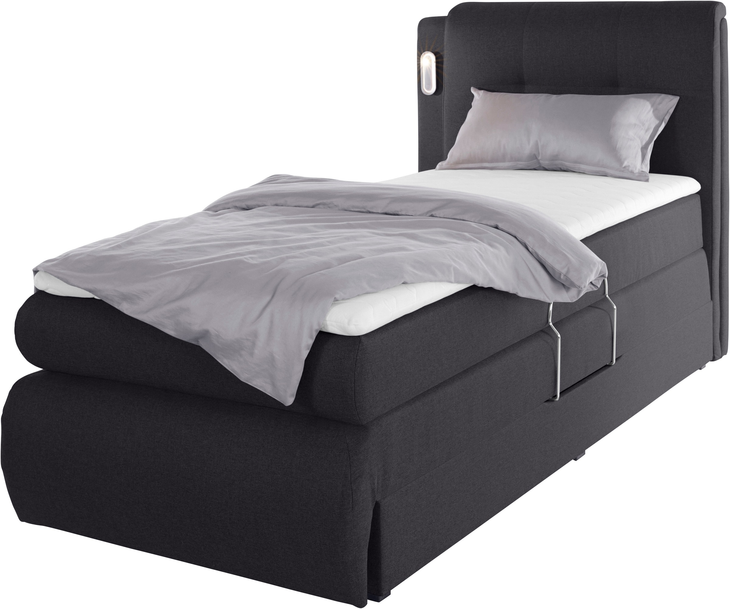 COLLECTION AB Boxspringbett »Borna«, inklusive Bettkasten, LED-Beleuchtung und Topper