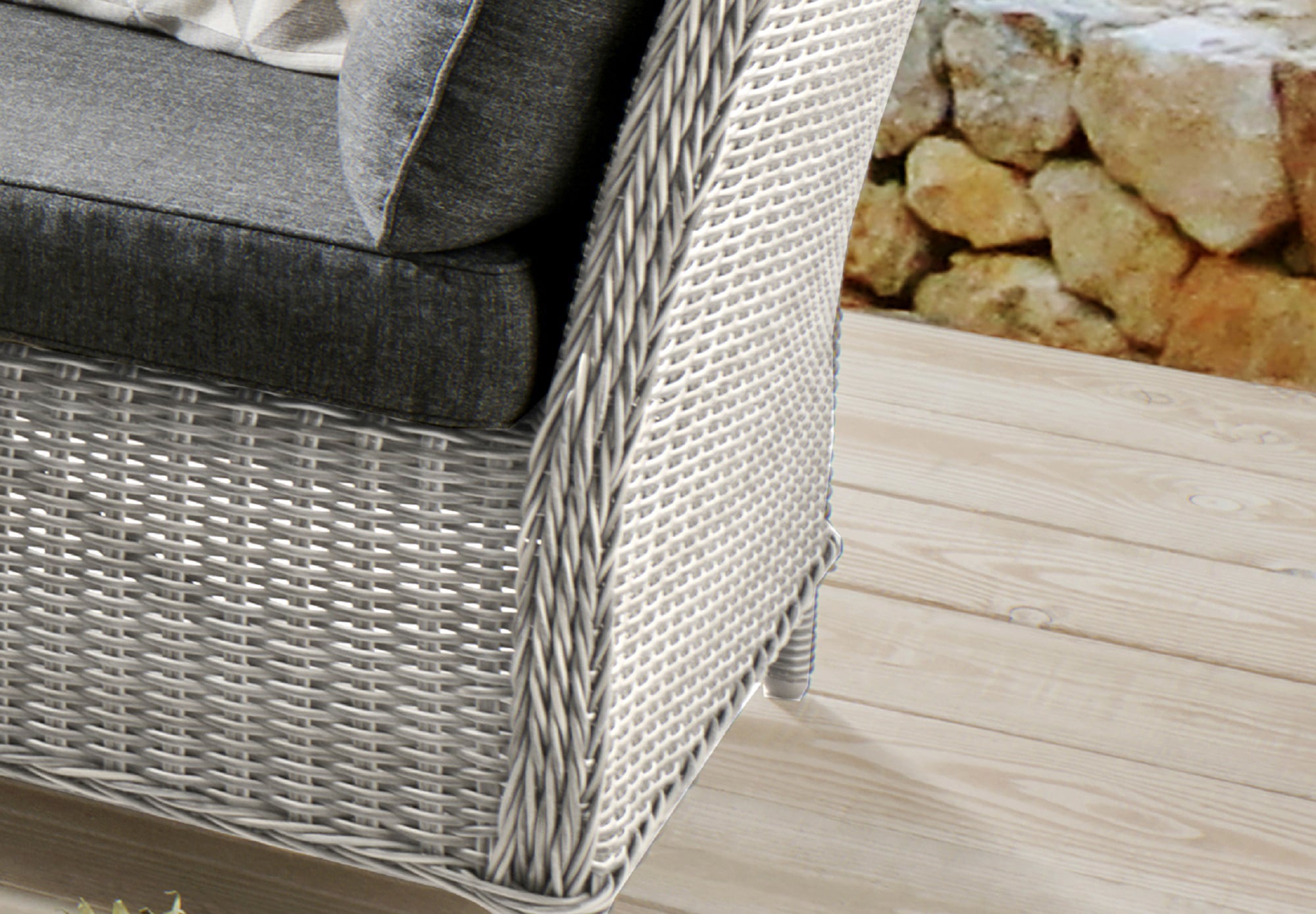 Destiny Garten-Essgruppe »PALMA«, (19 tlg., 2x Schenkel, 1x Eckmodul, 1x Singlemodul, 1x Tisch, inkl. Auflagen), Aluminium, Polyrattan