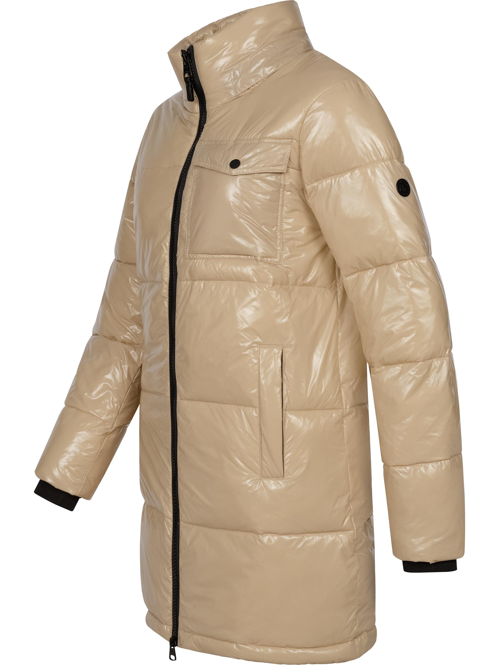 Ragwear Wintermantel »Wintermantel Roobie Long«, super stylischer, gänzender Damen Steppmantel