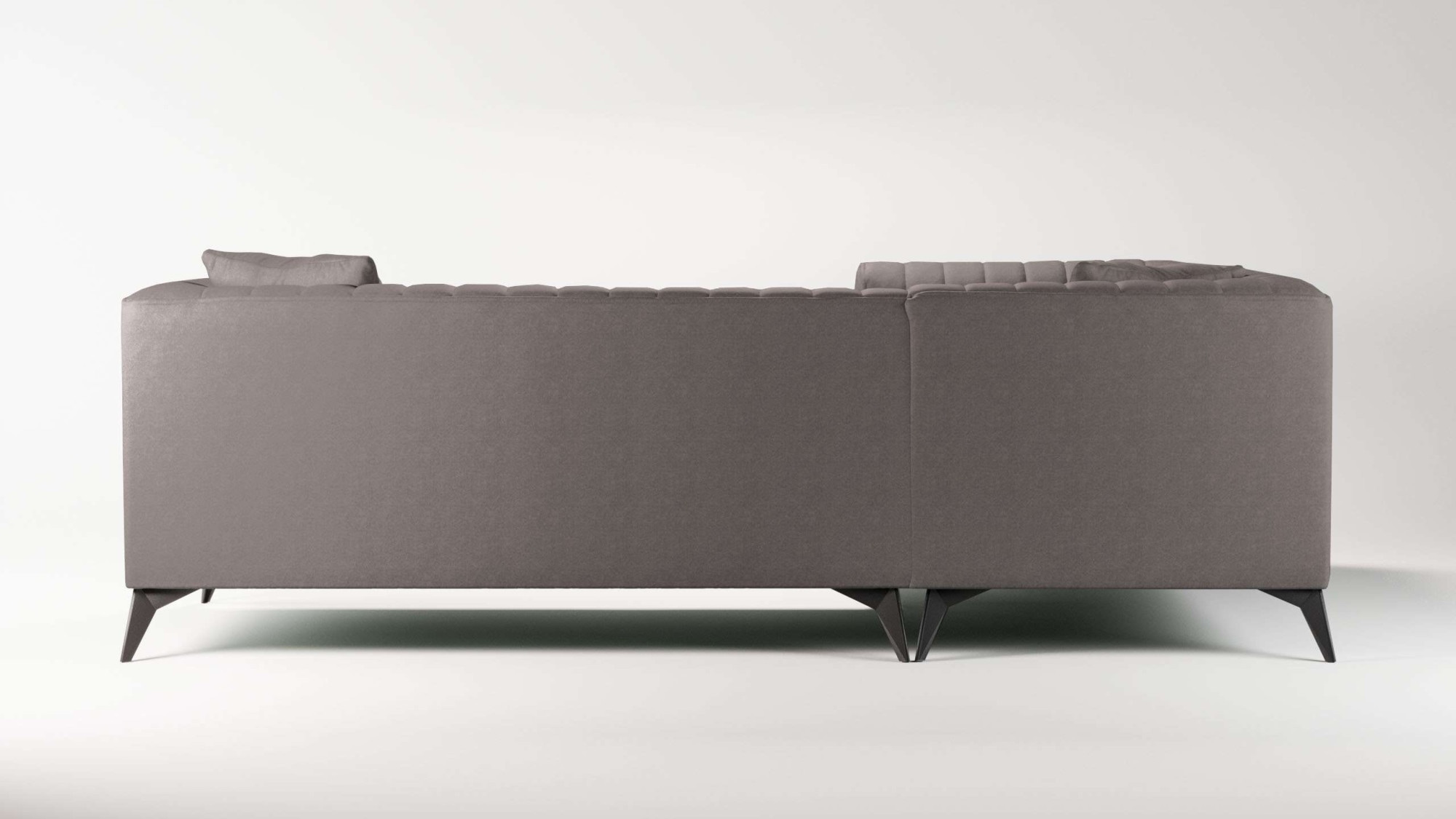 Places of Style Ecksofa »MATTHEW L-Form ideal für kleine Räume, Maße B/T/H: 240/167/74 cm«, elegantes Designsofa, Steppung im Rücken, incl. Zierkissen