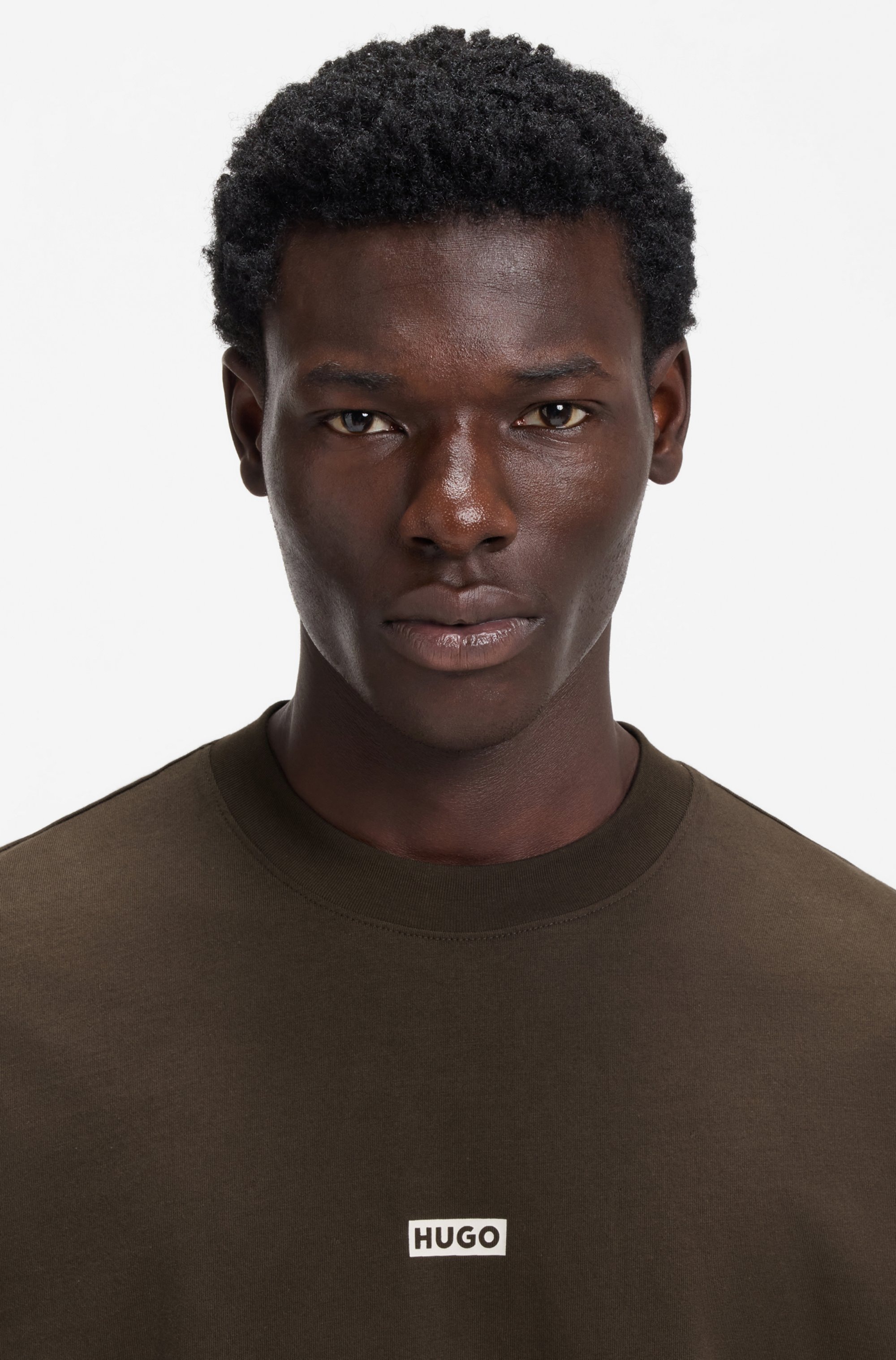 HUGO Blue T-Shirt »Nalono« mit Logodruck, Oversized Look mit Backprint