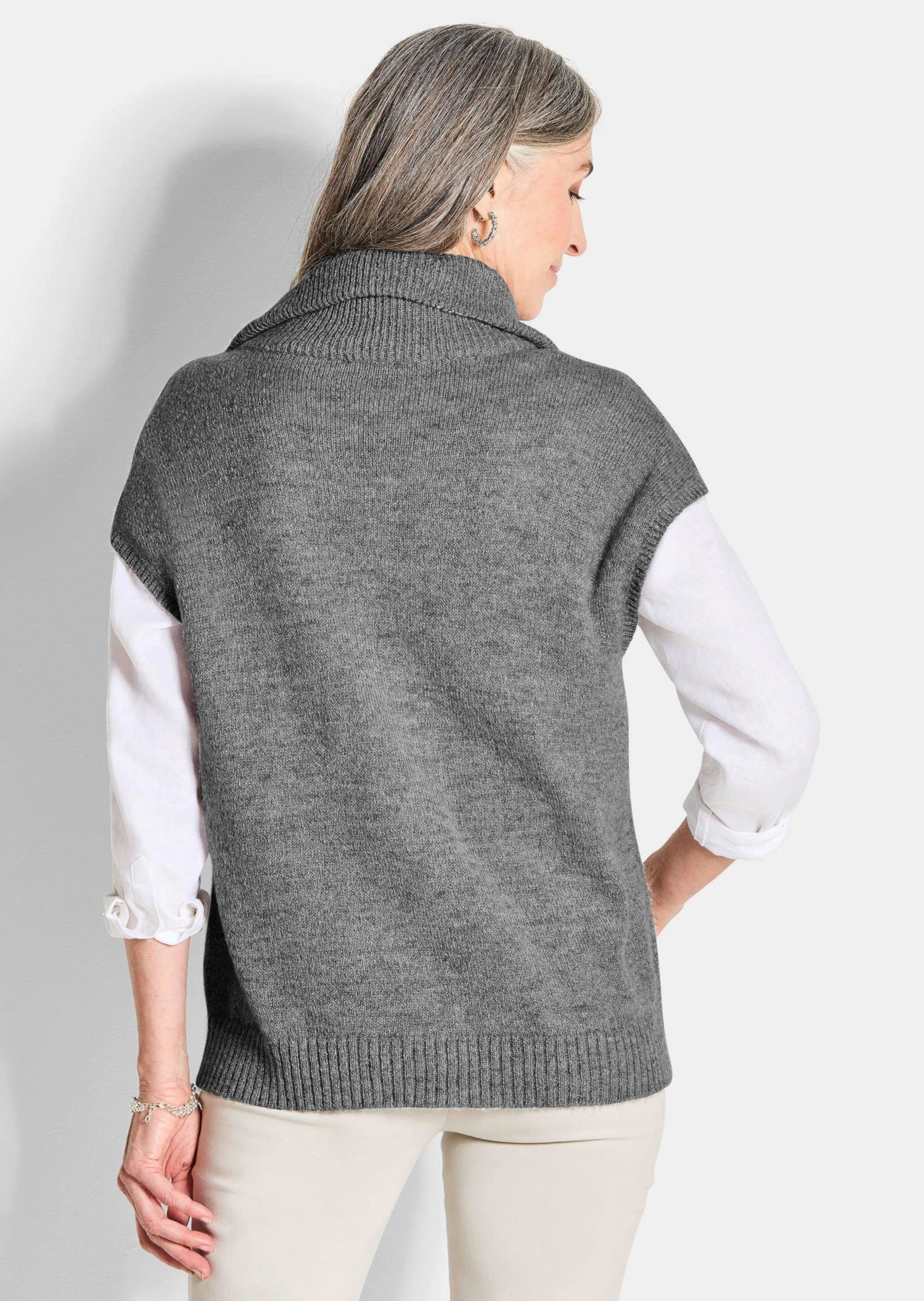 GOLDNER Kurzweste »Melierte Weste mit Reißverschluss«