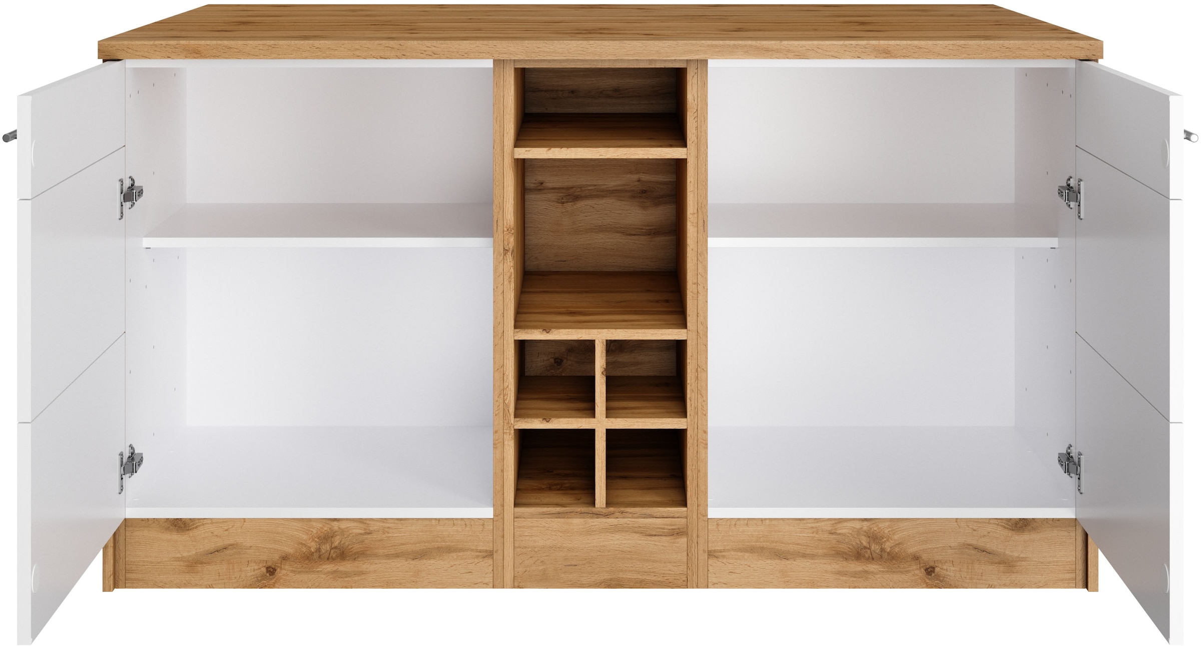 KOCHSTATION Kücheninsel »KS-Wien«, Breite 153 cm, MDF-Fronten, Flaschenregal