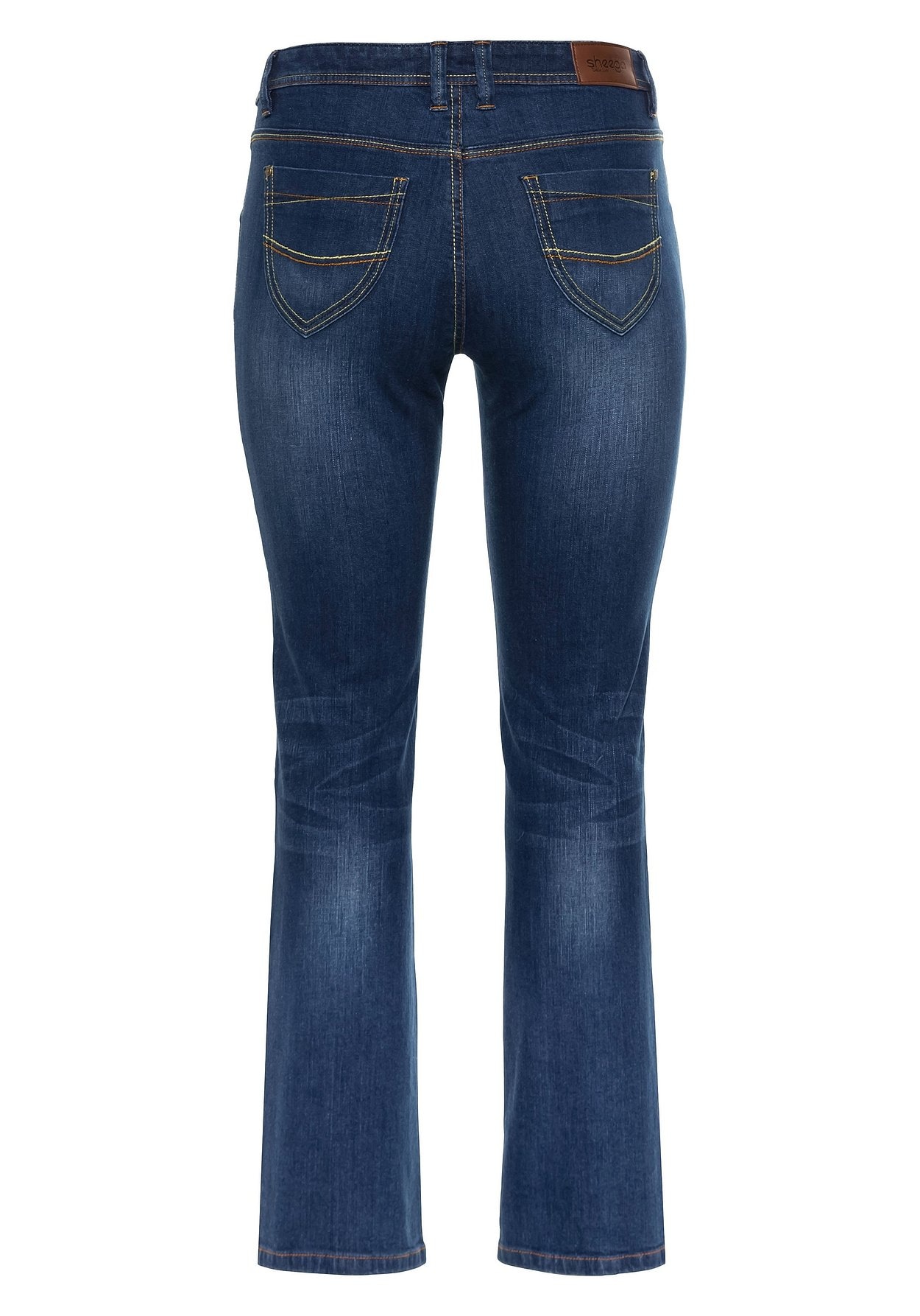 Sheego Stretch-Jeans »Jeans mit gerader Beinform, individuelle Used-Effekte«