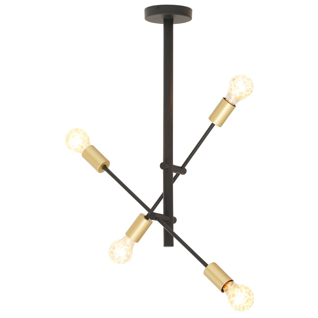 Leonique Deckenleuchte »Jarla«, E27, 1 St., Deckenlampe mit goldfarbenen Fassungen, Arme schwenkbar - individuell verstellbar