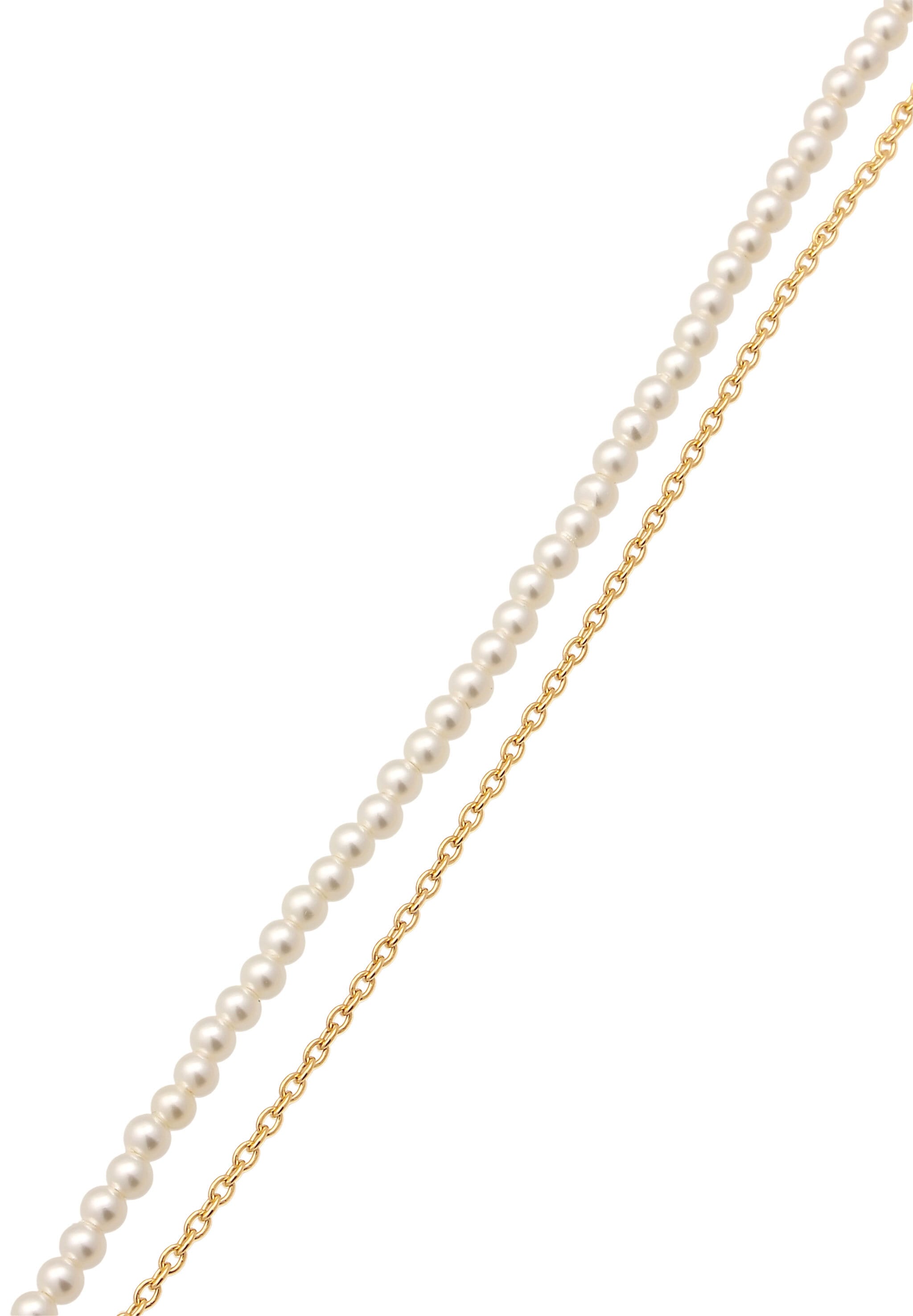 Elli Ketten-Set »Halskette Set Muschelkernperle Weiß 925 Sterling Silber vergoldet«