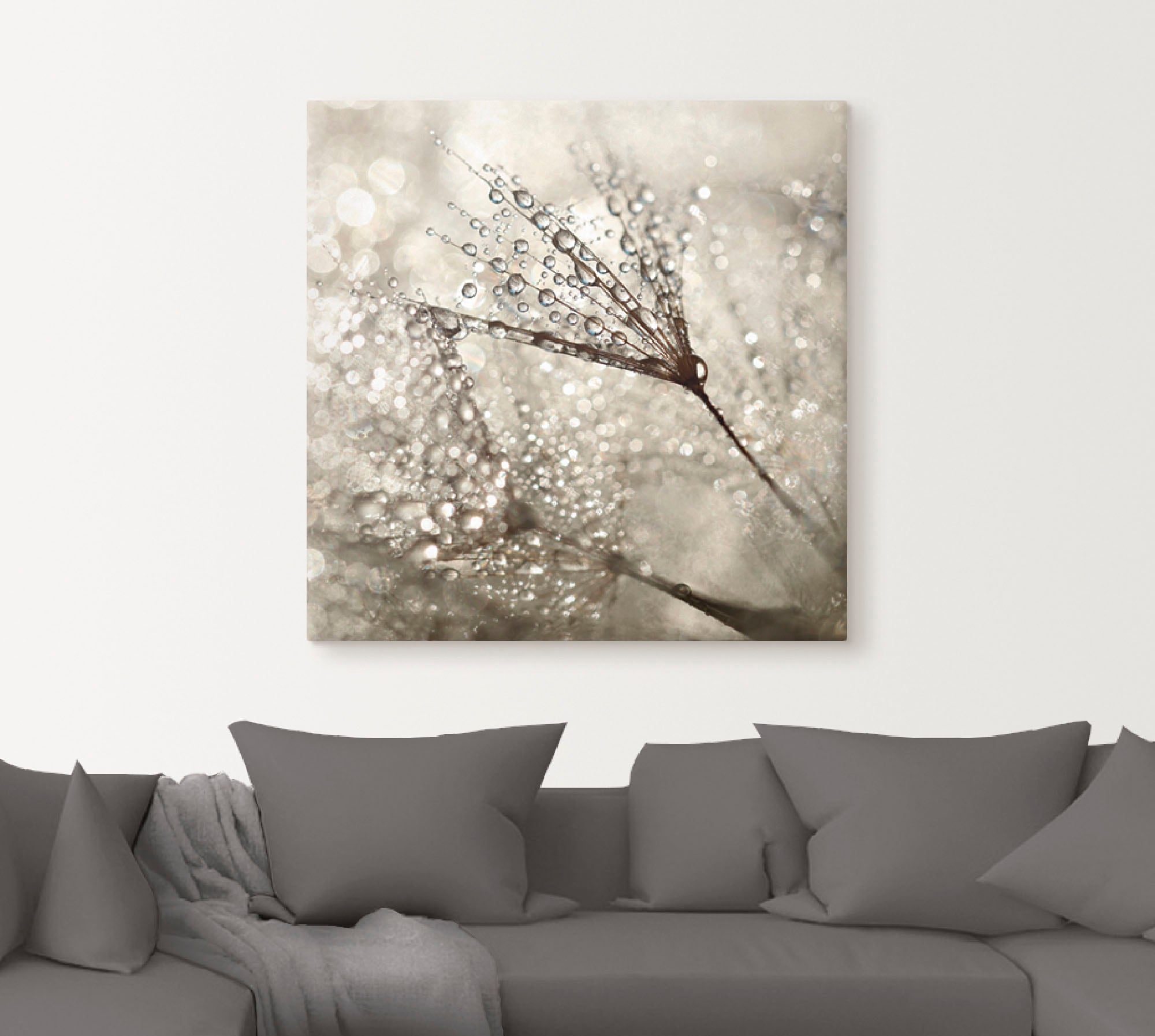 Artland Leinwandbild »Pusteblume Tautropfen« Blumen 1 Stk. tlg. auf Holzrahmen gespannt