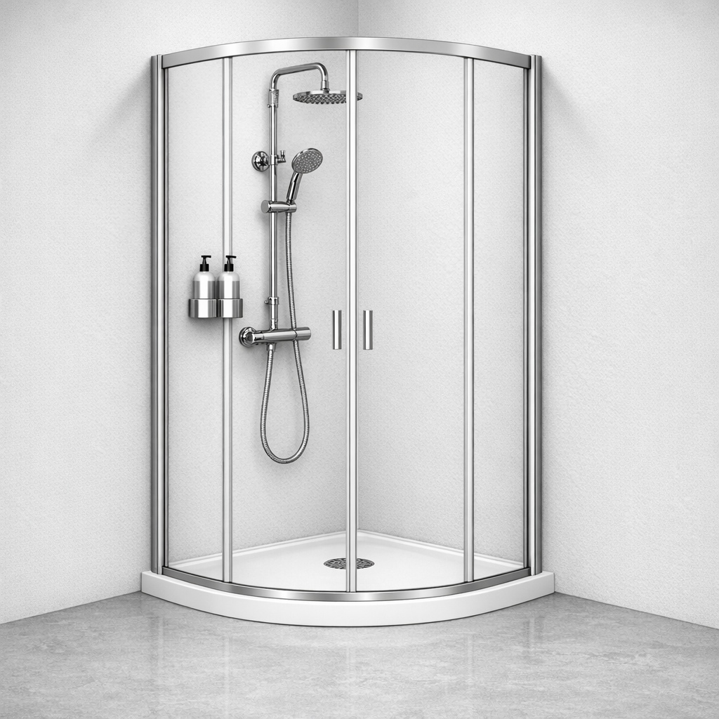 welltime Runddusche »Summer« Hohe 190 cm, 6mm ESG, Easy Clean, verbessertes Rollensystem