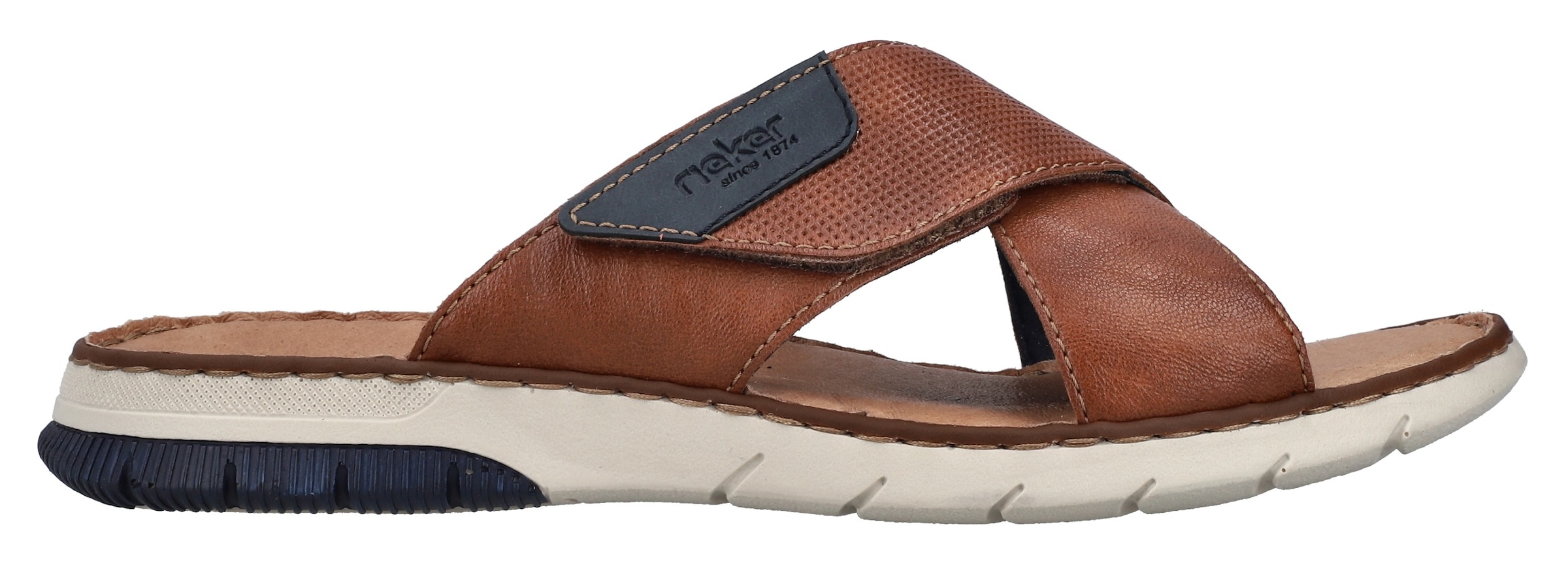 Rieker Pantolette, Sommerschuh, Schlappen, Klettschuh, mit Klettriemchen