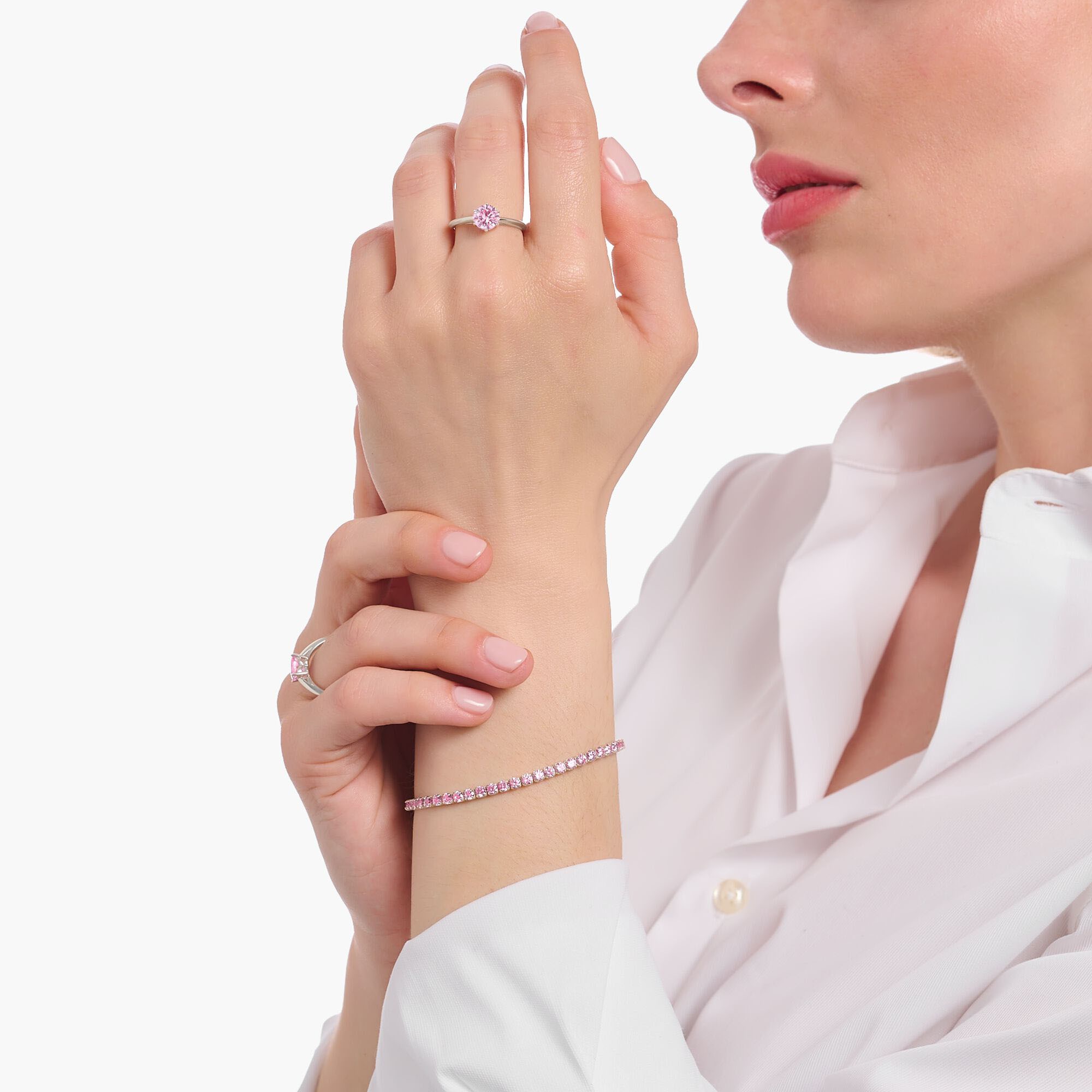 THOMAS SABO Fingerring »Schmuck Silber 925 Ring Solitär, TR2474-051, TR2474-414«, mit Zirkonia (synth.)