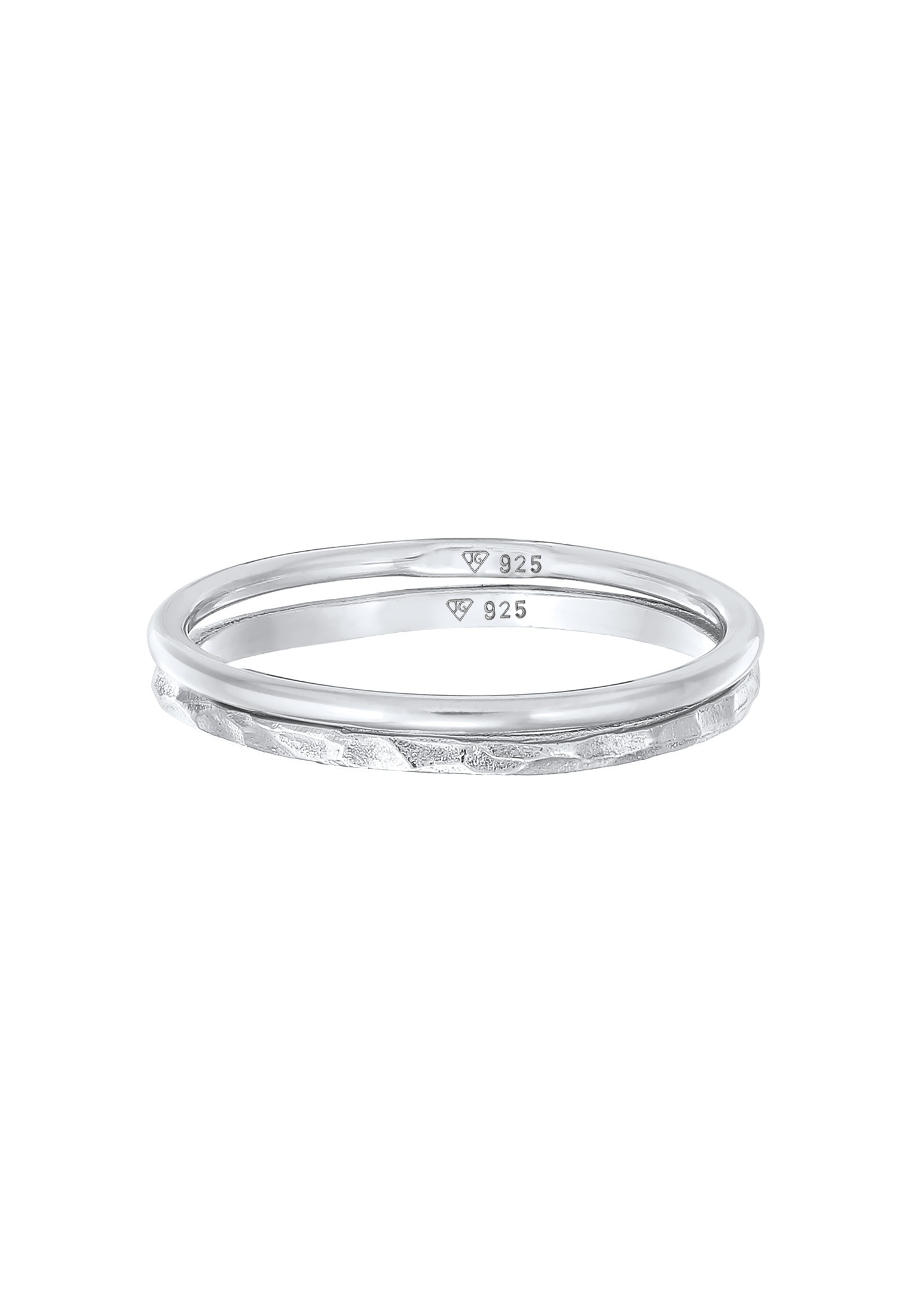 Elli Ring-Set »Ring Stapelringe Stacking Bandring 2er Set 925 Silber«