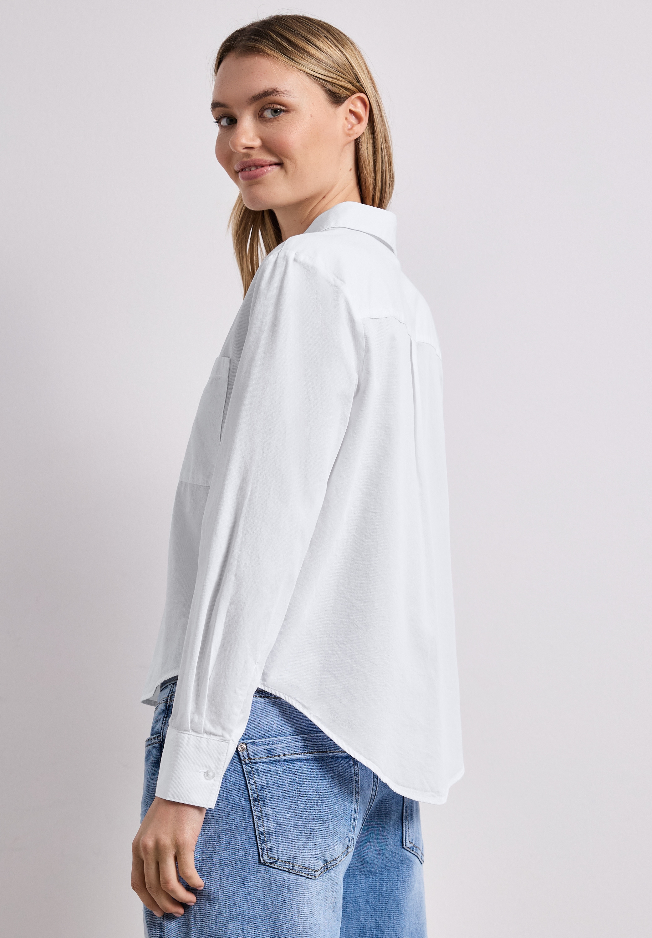 STREET ONE Langarmbluse mit Hemdkragen aus Twill