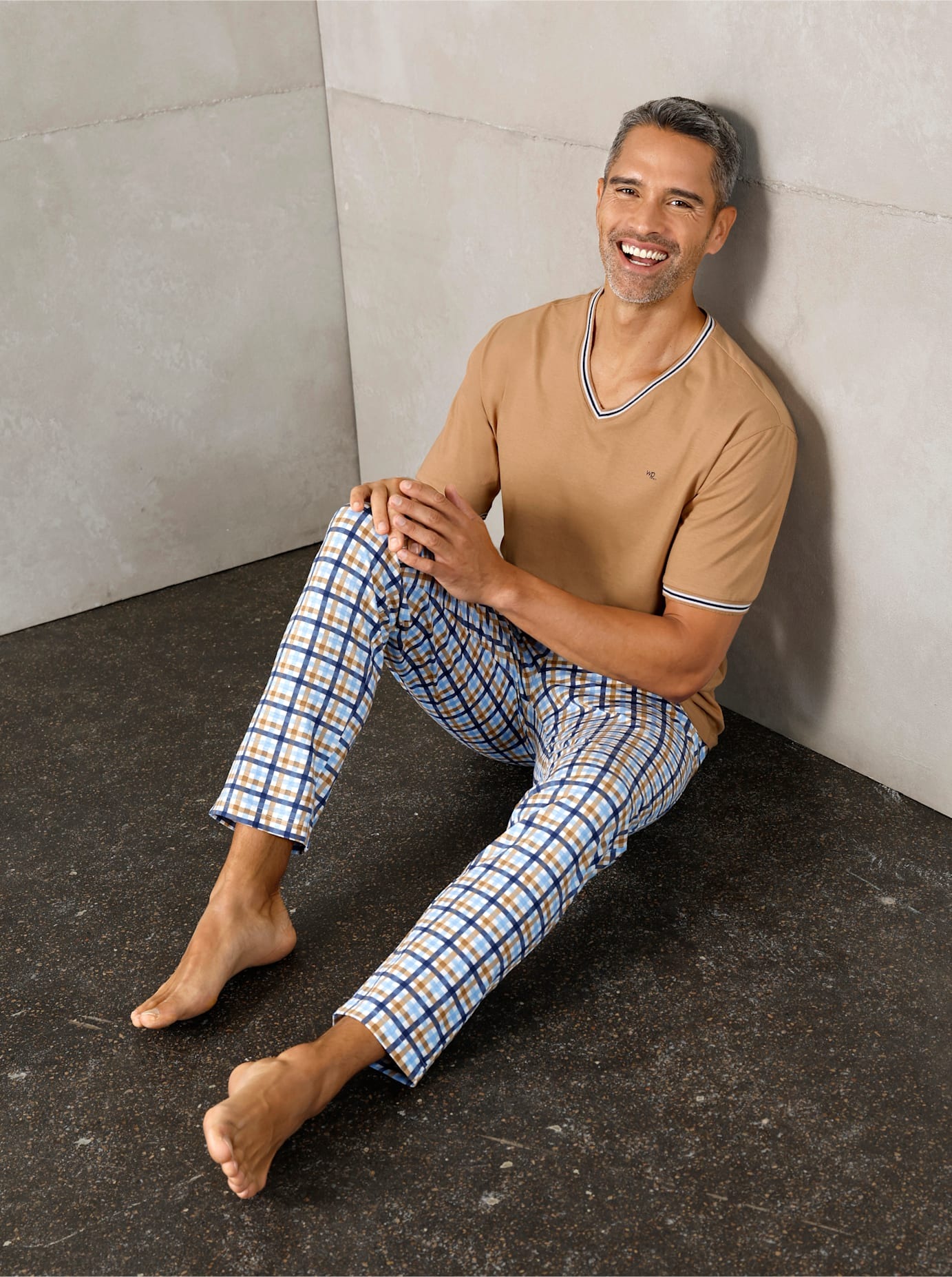 Wäschepur Herren Pyjamahose in blau, Größe 52/54