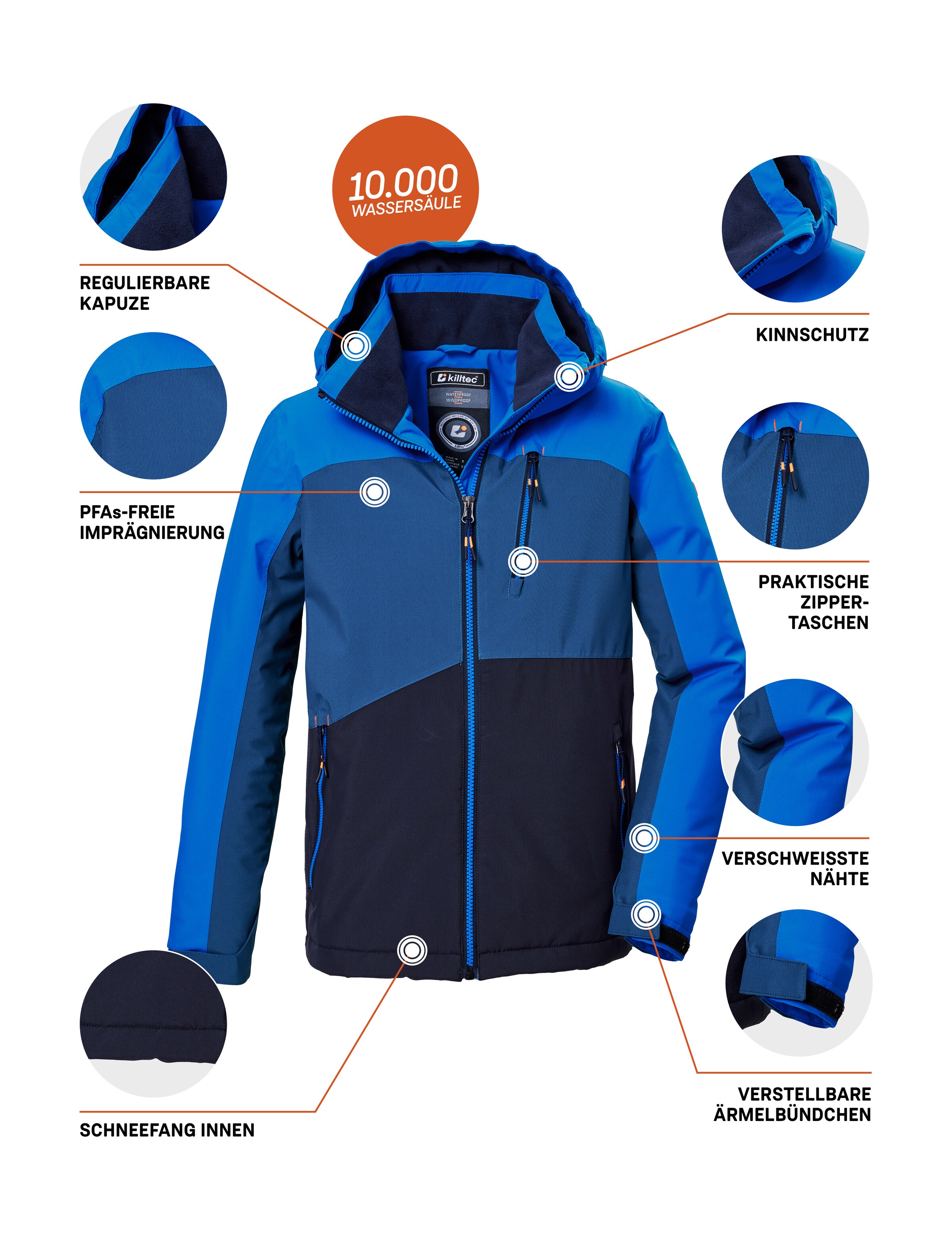 Killtec Funktionsjacke »KOW 370 BYS JCKT«, Wasserdichte Jungenjacke mit 10.000 mm Wassersäule und Fleece