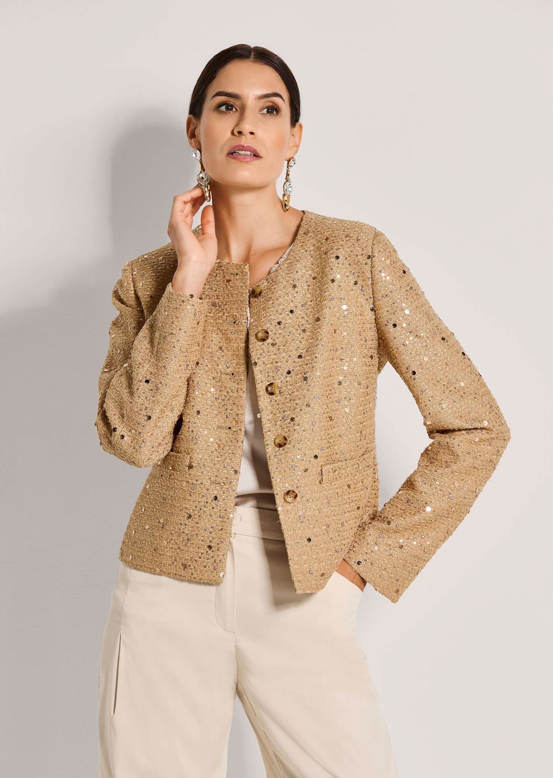 MADELEINE Jackenblazer »Kurzblazer Glanzblazer mit Pailletten« mit Pailletten