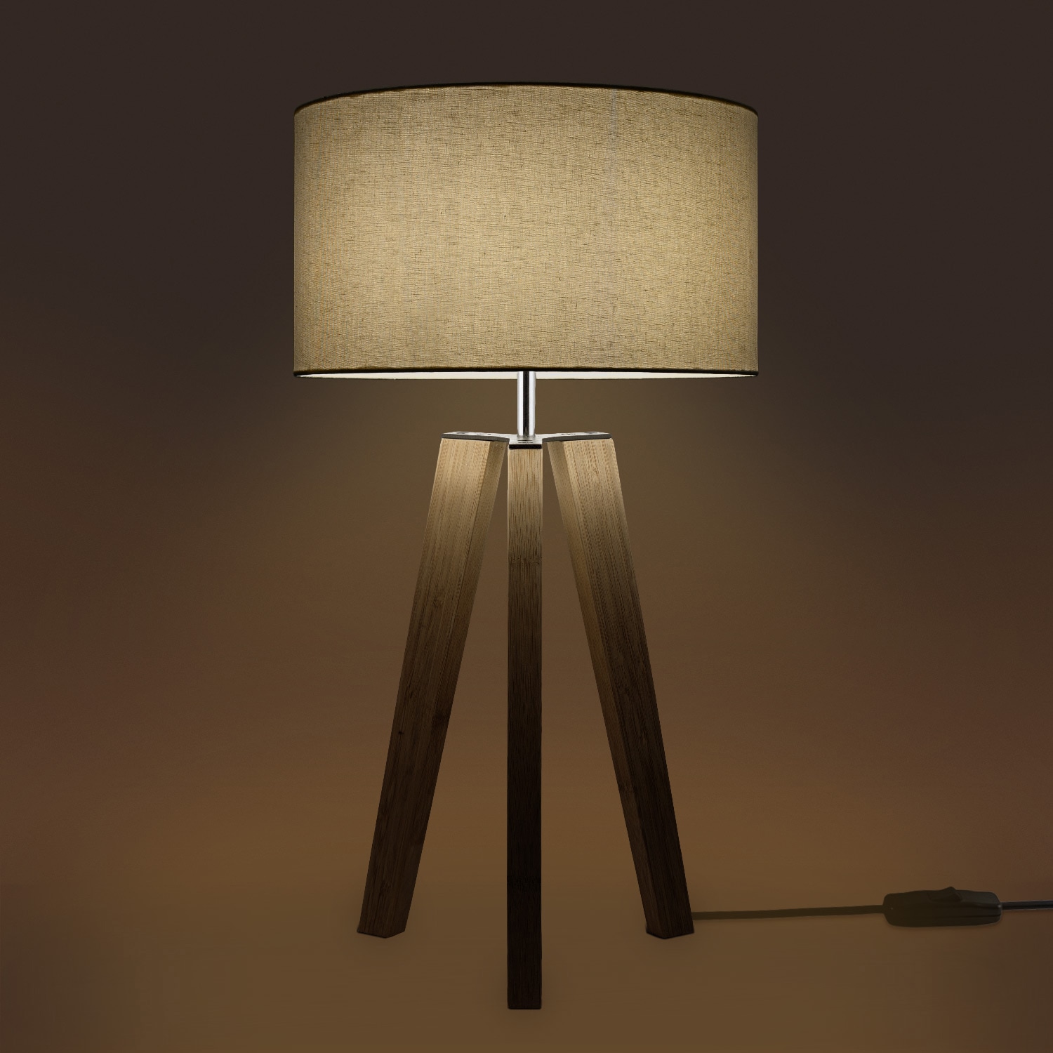 Paco Home Tischleuchte »Canvas uni Color«, 1 flammig, Leuchtmittel E27 | ohne Leuchtmittel, Stehlampe Vintage Fuß LED Lampe Wohnzimmer Skandinavischer Stil E27