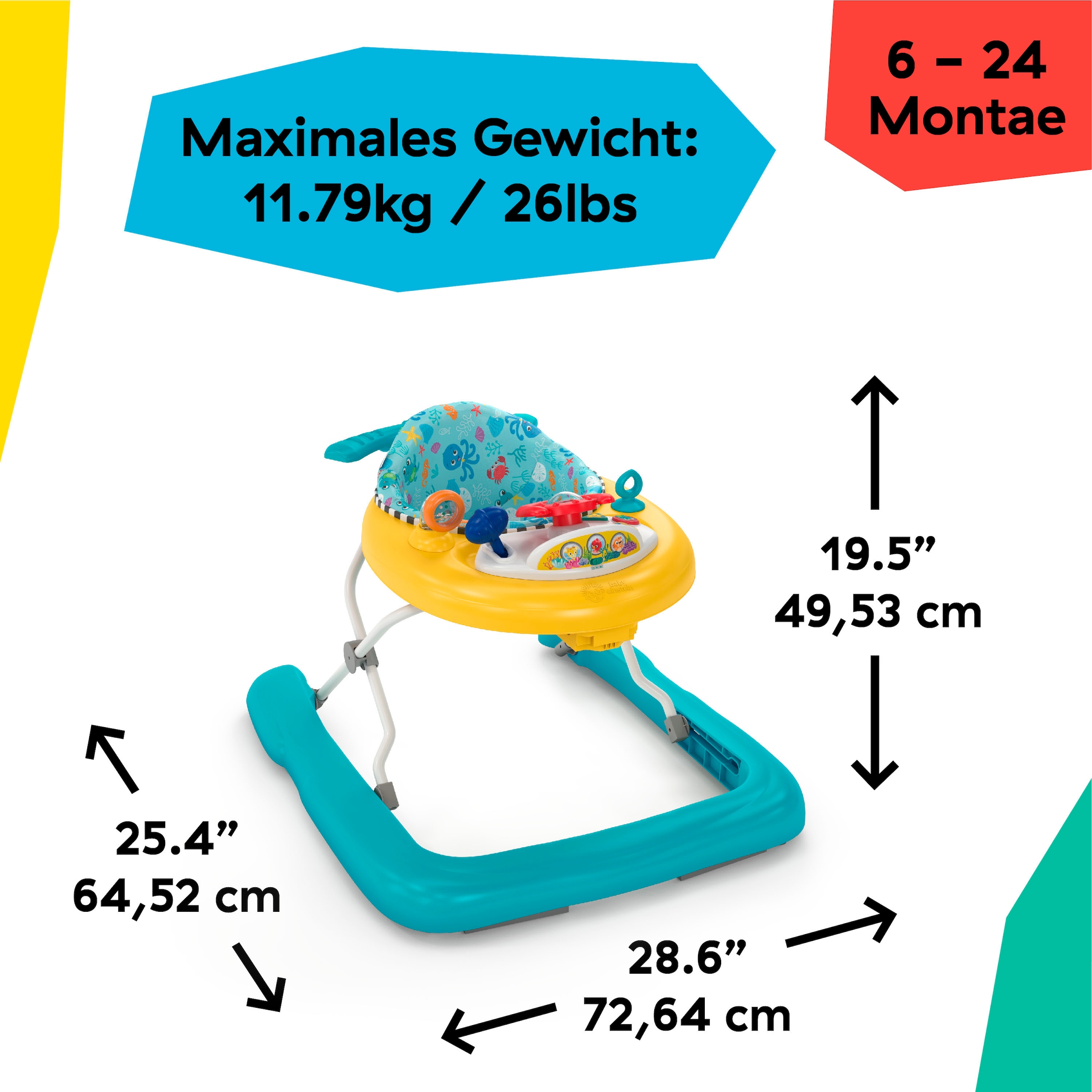 Baby Einstein Lauflernhilfe »Dive & Discover™ 3-in-1 Submarine Walker«, mit Meeresgeräuschen und Melodien