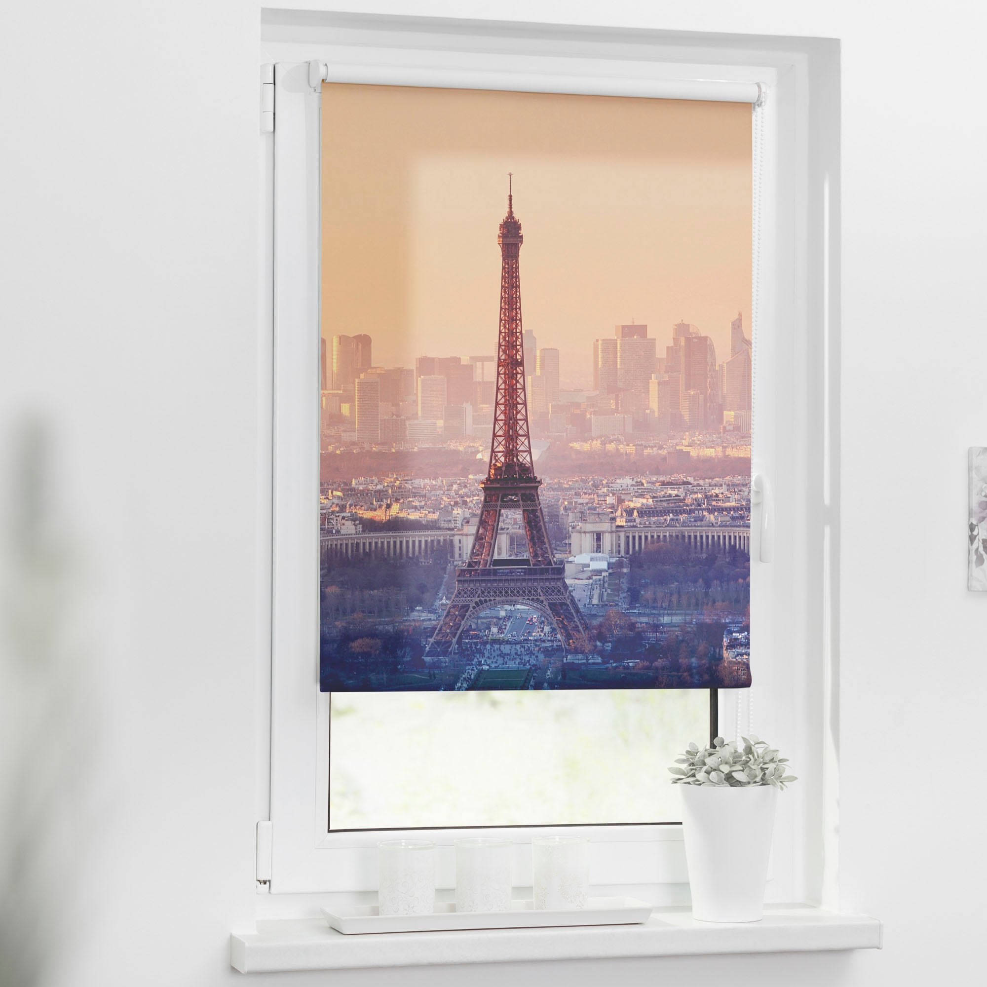 Bohren, »Klemmfix Eiffelturm«, bedruckt bei ORIGINAL ohne LICHTBLICK OTTO freihängend, Seitenzugrollo kaufen Lichtschutz, Motiv